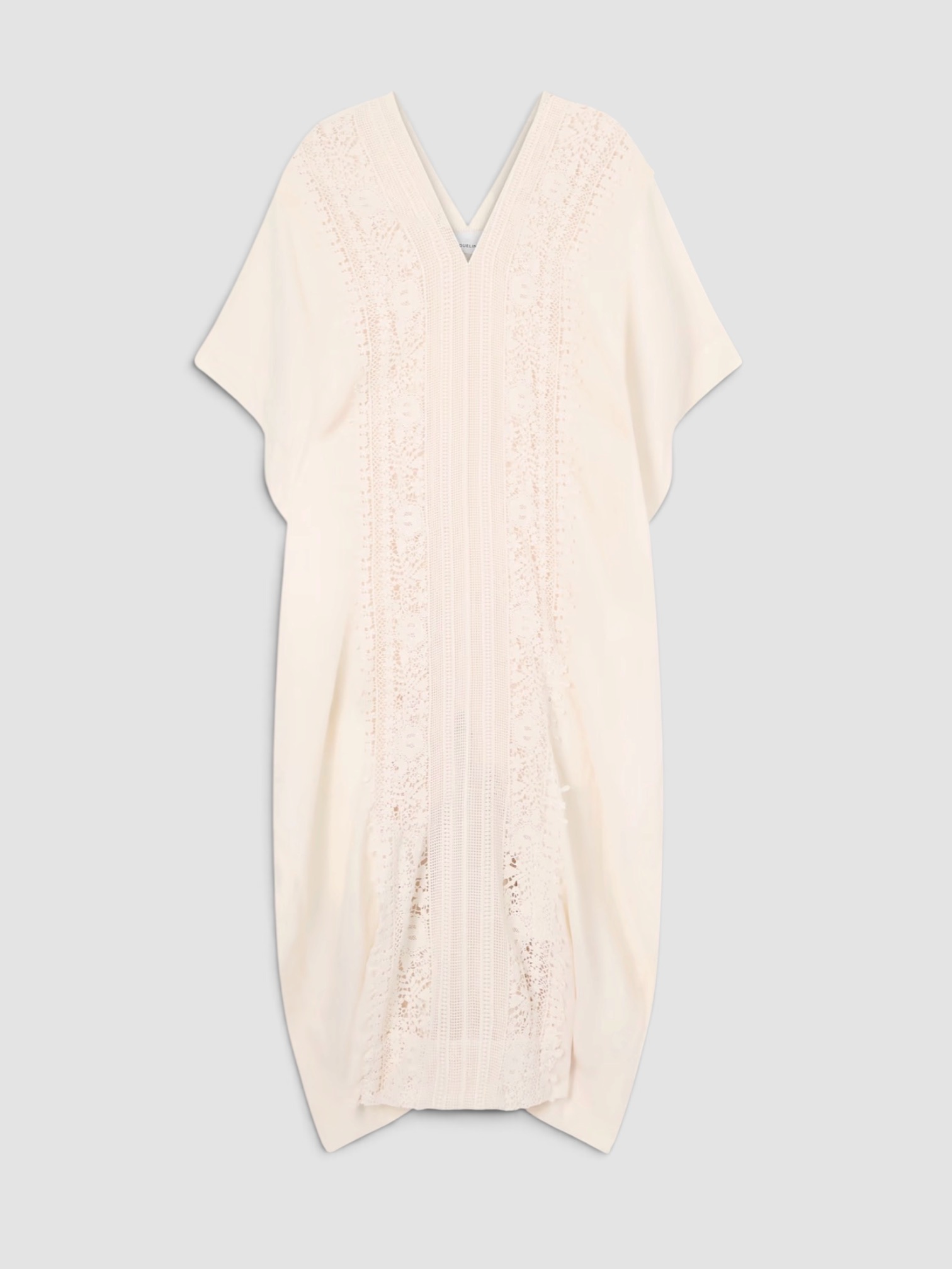 Miguelina Brea Floral-Embroidered Linen Coverup in cream. Styled by Sharon Lombardo for FDV Concierge.