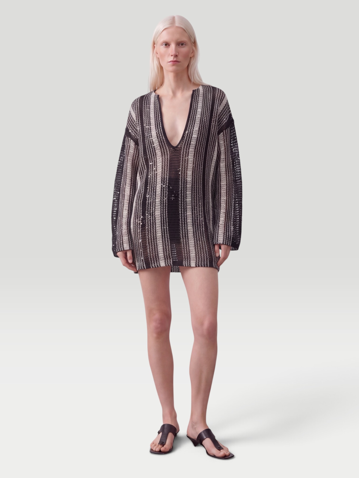 Missoni Crochet-Knit Dress in black. Styled by Sharon Lombardo for FDV Concierge.