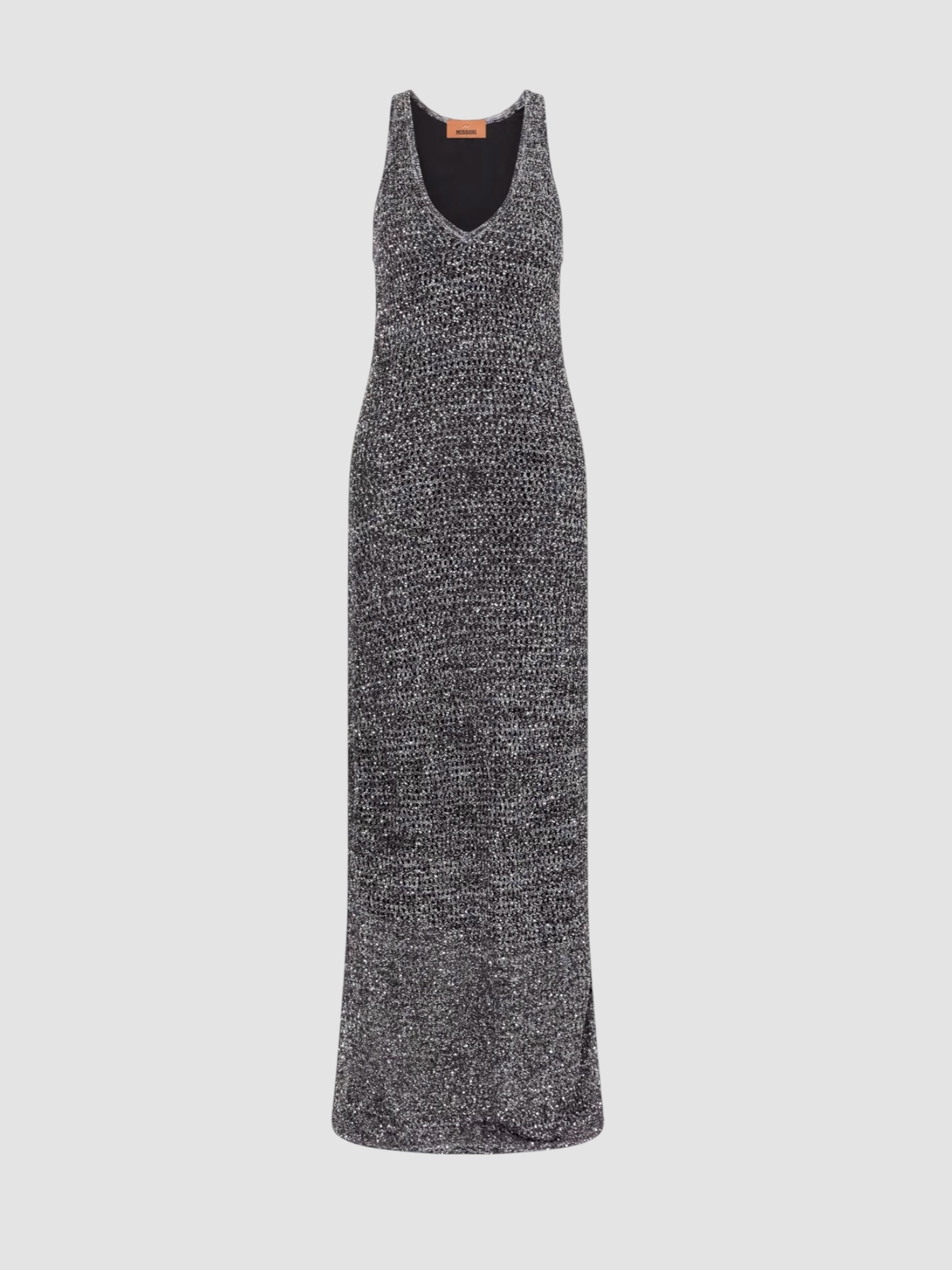 Missoni Embellished Mesh Maxi Dress in black. Styled by Sharon Lombardo for FDV Concierge.