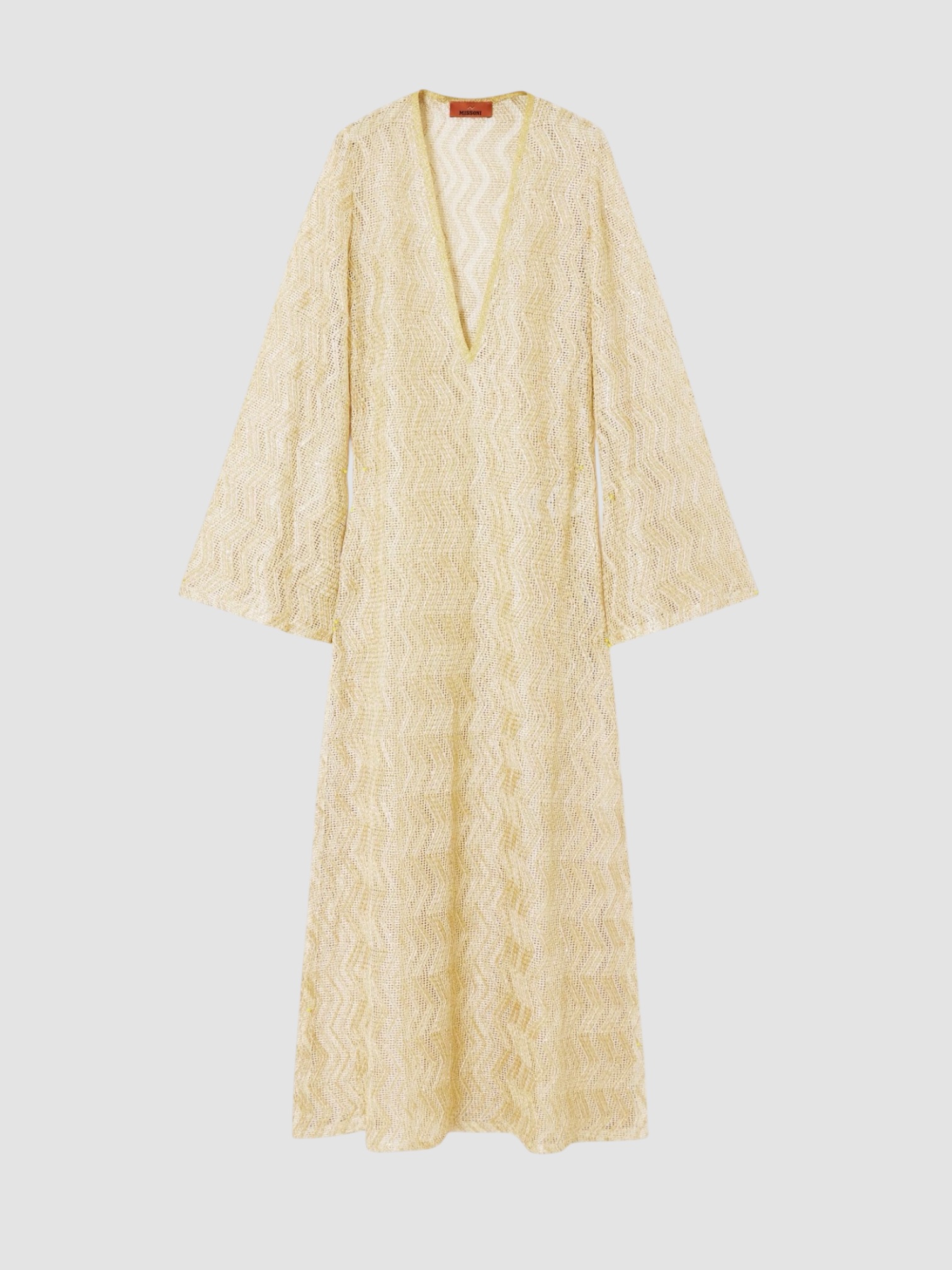 Missoni Mare Metallic Crochet-Knit Coverup in gold. Styled by Sharon Lombardo for FDV Concierge.
