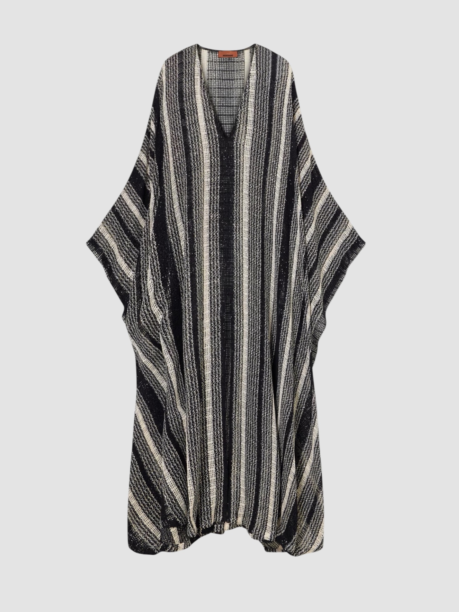 Missoni Sequin-Embellished Striped Metallic Coverup in black. Styled by Sharon Lombardo for FDV Concierge.