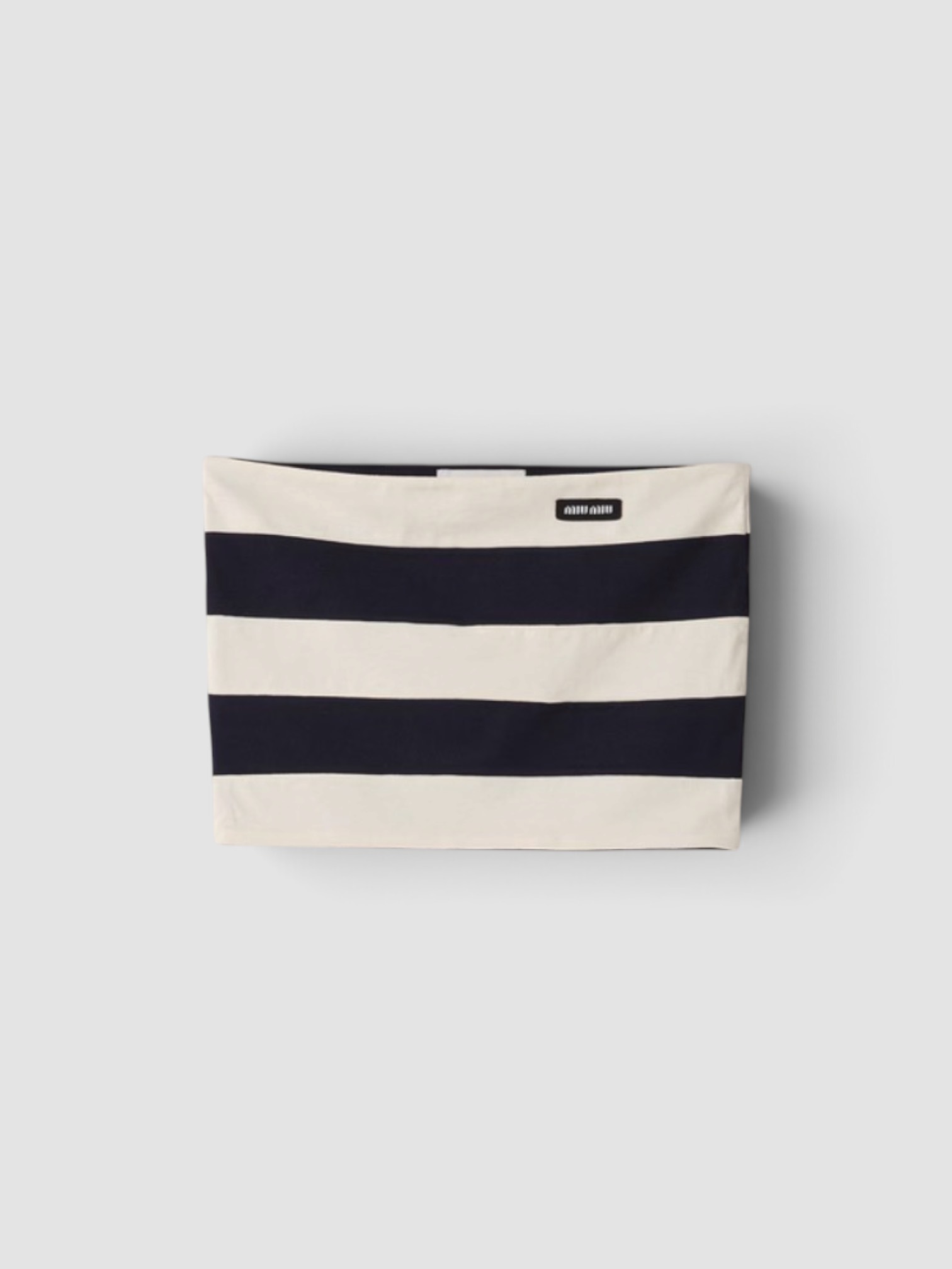 Miu Miu Striped Jersey Top in navy/cream. Styled by Sharon Lombardo for FDV Concierge.