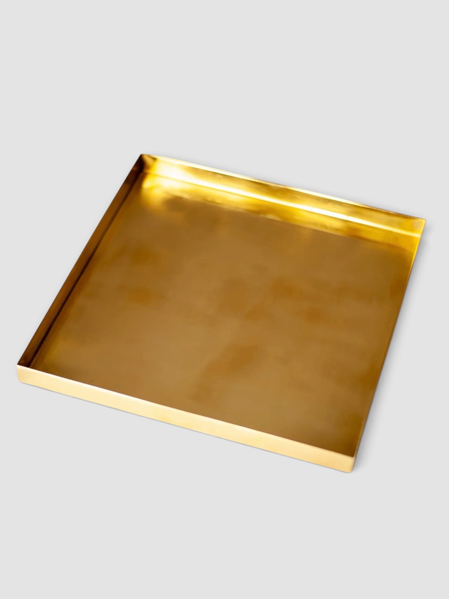 Molto Collectibles Handcrafted Brass Tray, Large in brass.