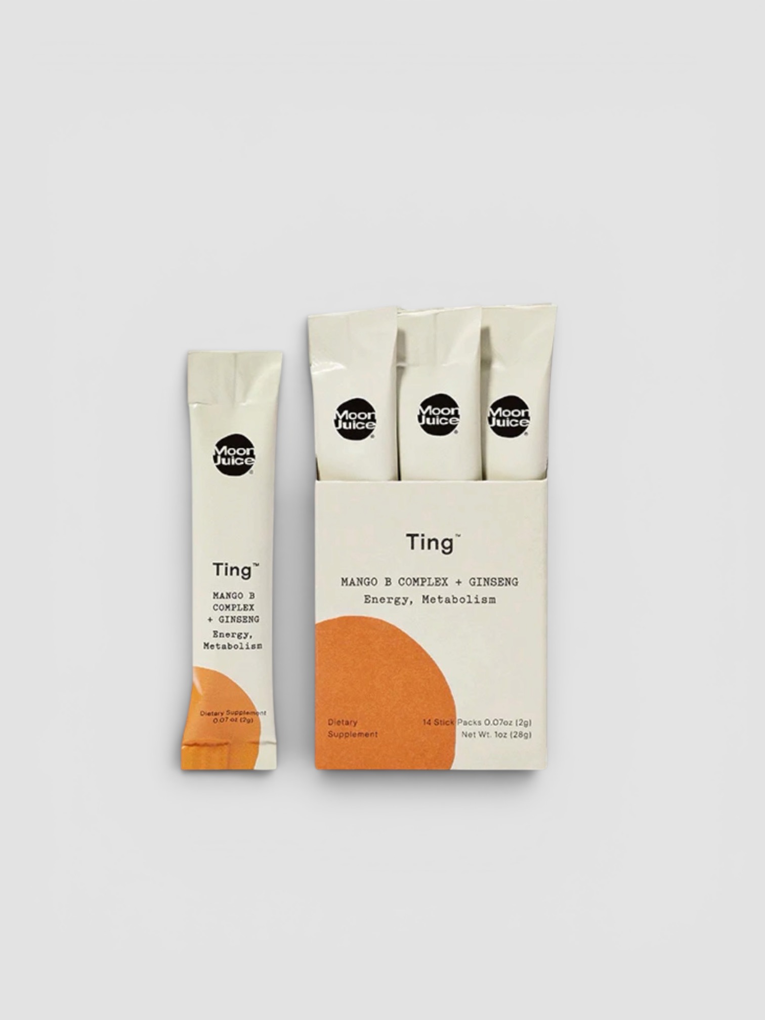Moon Juice Ting in orange.