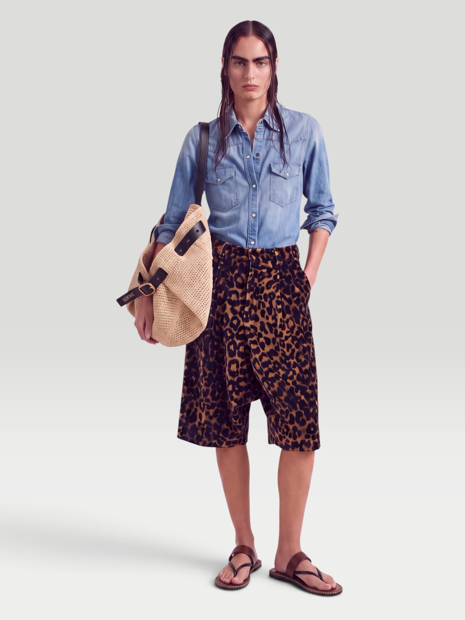 Nili Lotan Travis Shirt in light wash. Styled by Sharon Lombardo for FDV Concierge.
