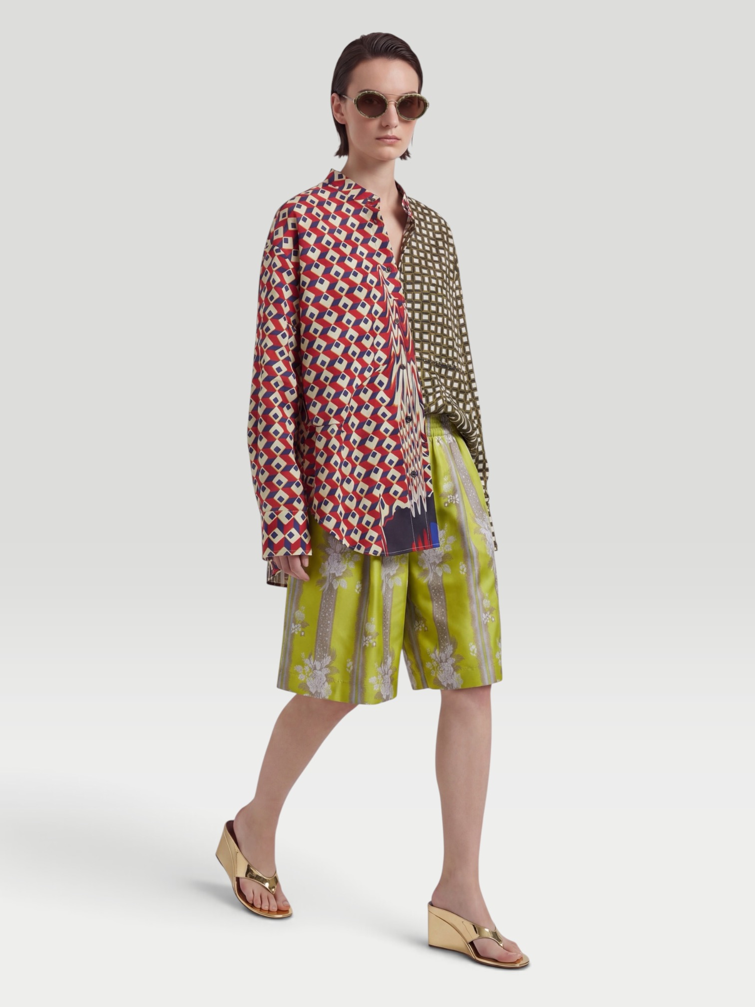 One Of Binx Long Short in citrine stripe. Styled by Sharon Lombardo for FDV Concierge.