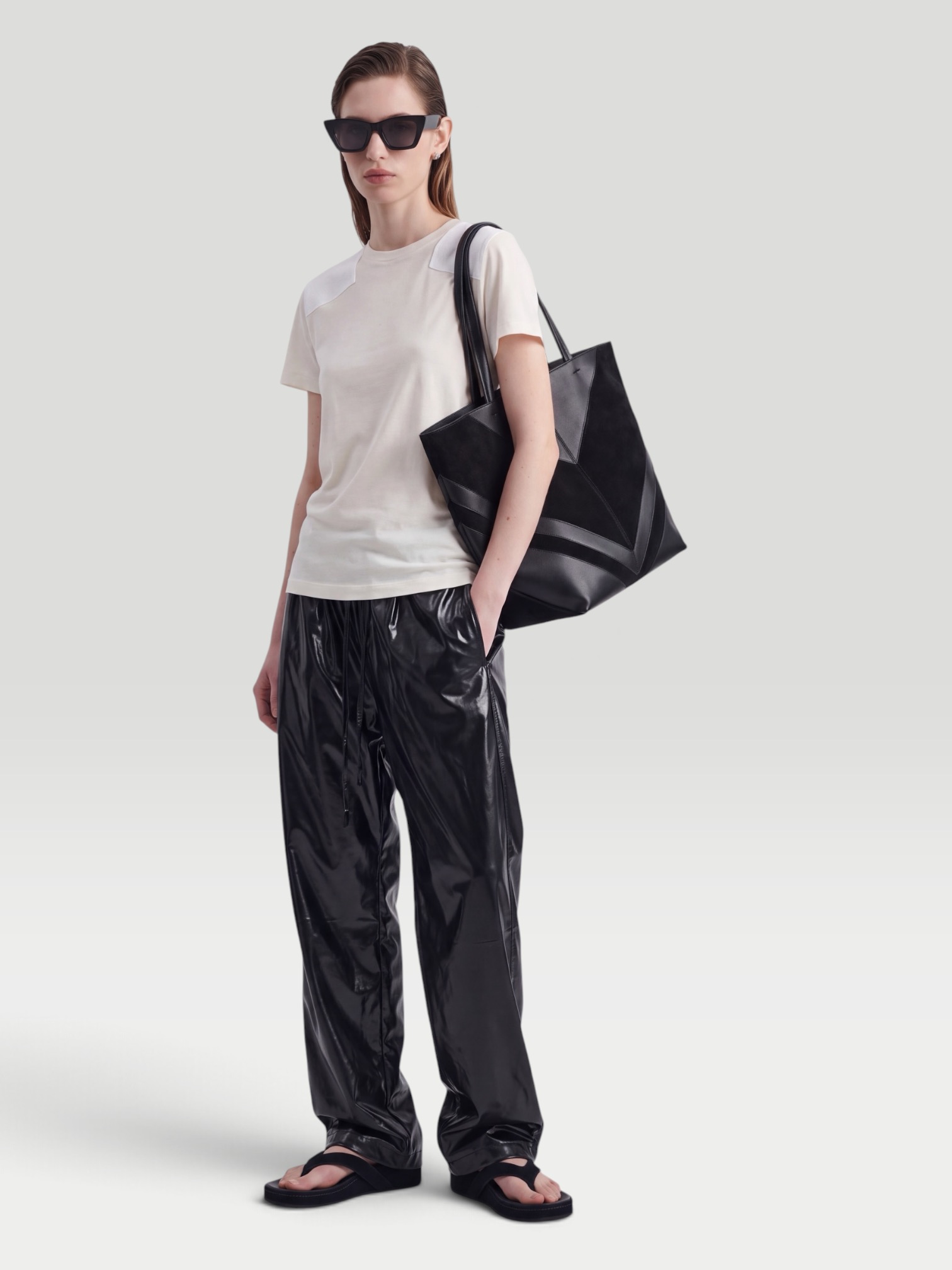 Phoebe Philo Cotton Jersey T-Shirt in ivory/white. Styled by Sharon Lombardo for FDV Concierge.