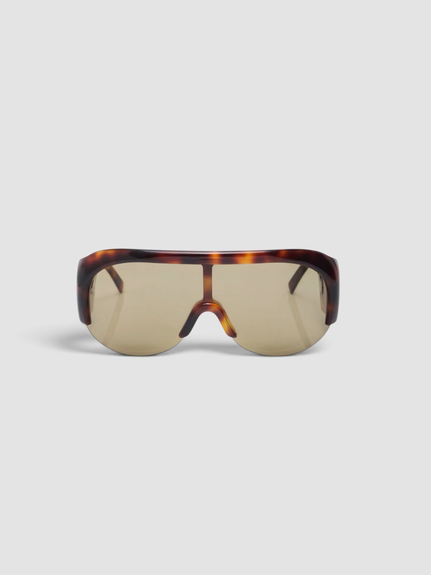 Phoebe Philo Half Bombé Shield Sunglasses in tortoiseshell.