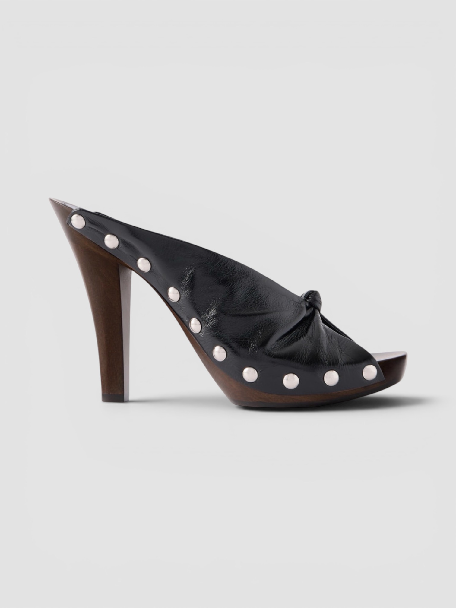 Phoebe Philo Studded Leather Clogs in black.