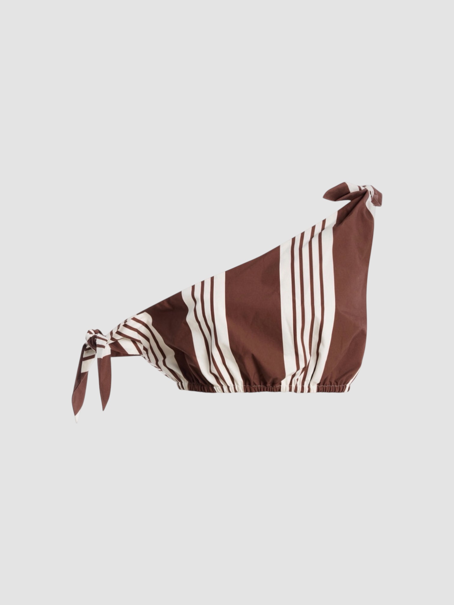 Posse Rosie Striped Cotton Tie Top in chocolate stripe. Styled by Sharon Lombardo for FDV Concierge.