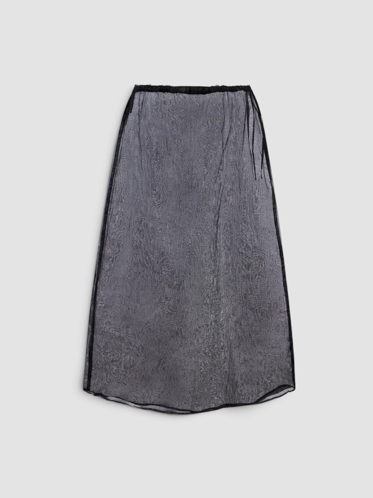 Prada Cotton Organdy Midi Skirt in black.