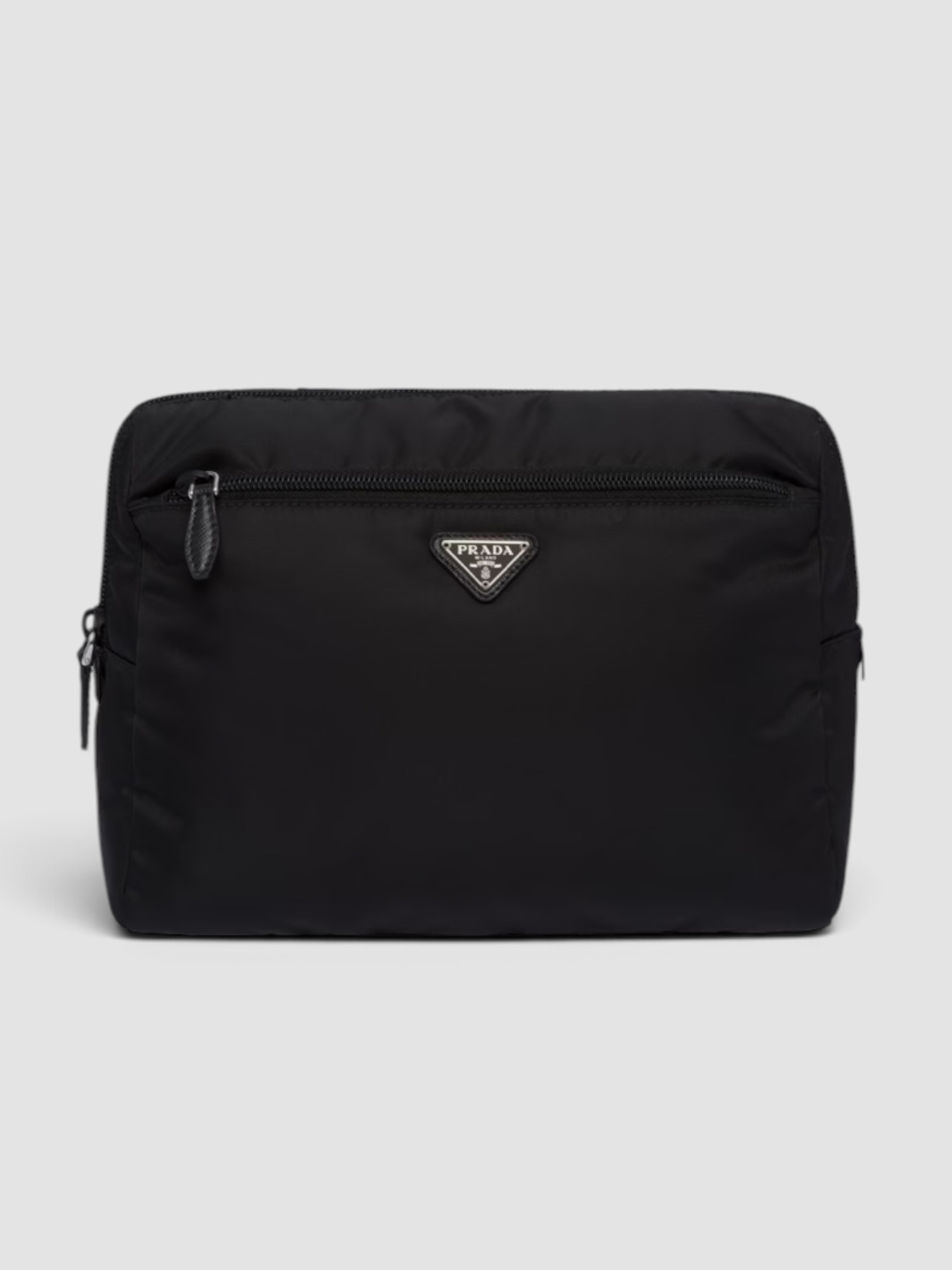Prada Large Re-Nylon Travel Pouch in black.