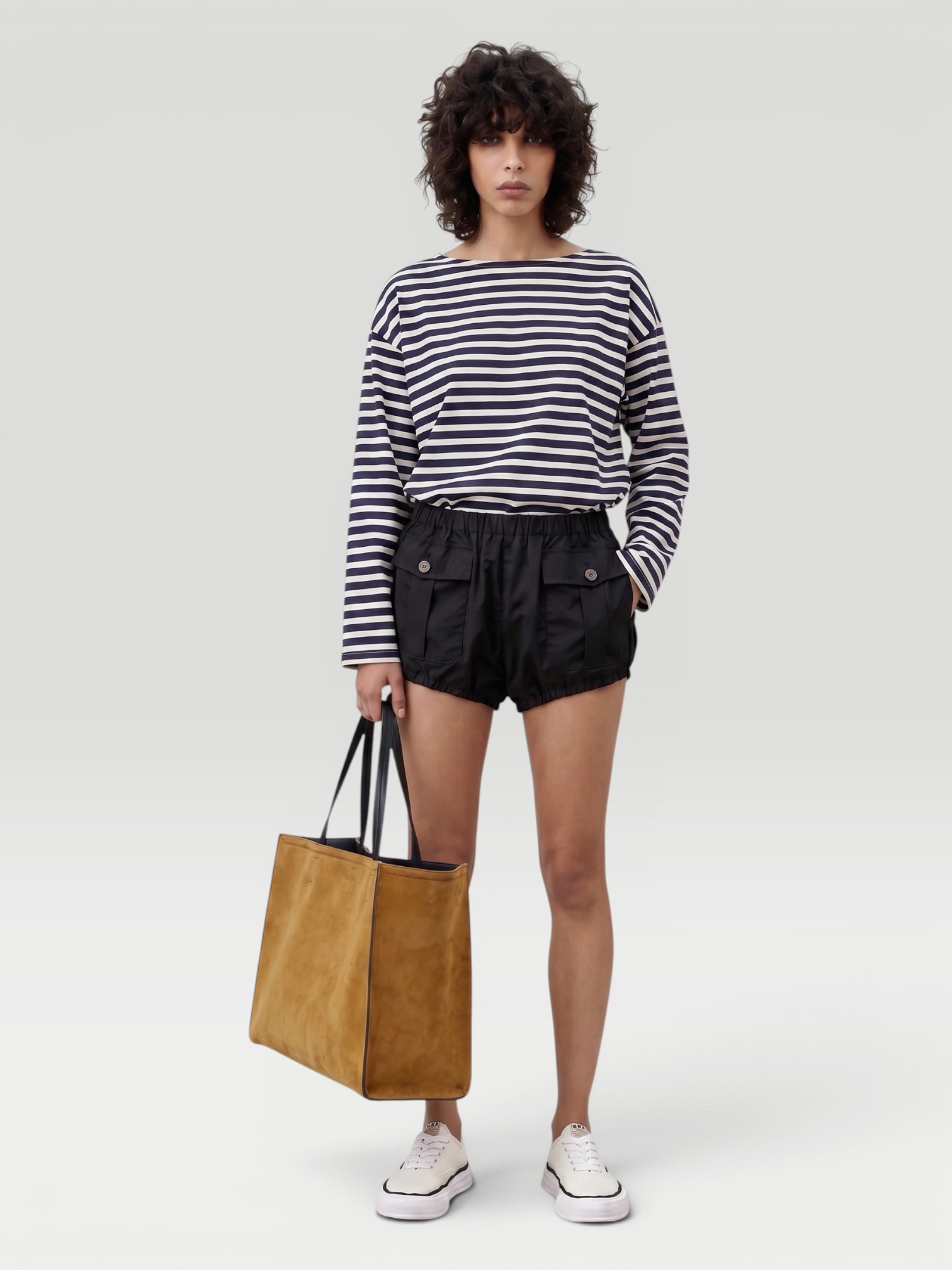 Prada Poplin Shorts in black. Styled by Sharon Lombardo for FDV Concierge.