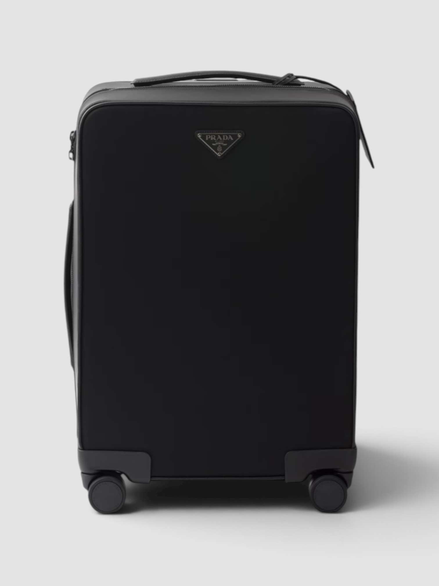 Prada Re-Nylon and Saffiano Leather Trolley in black.