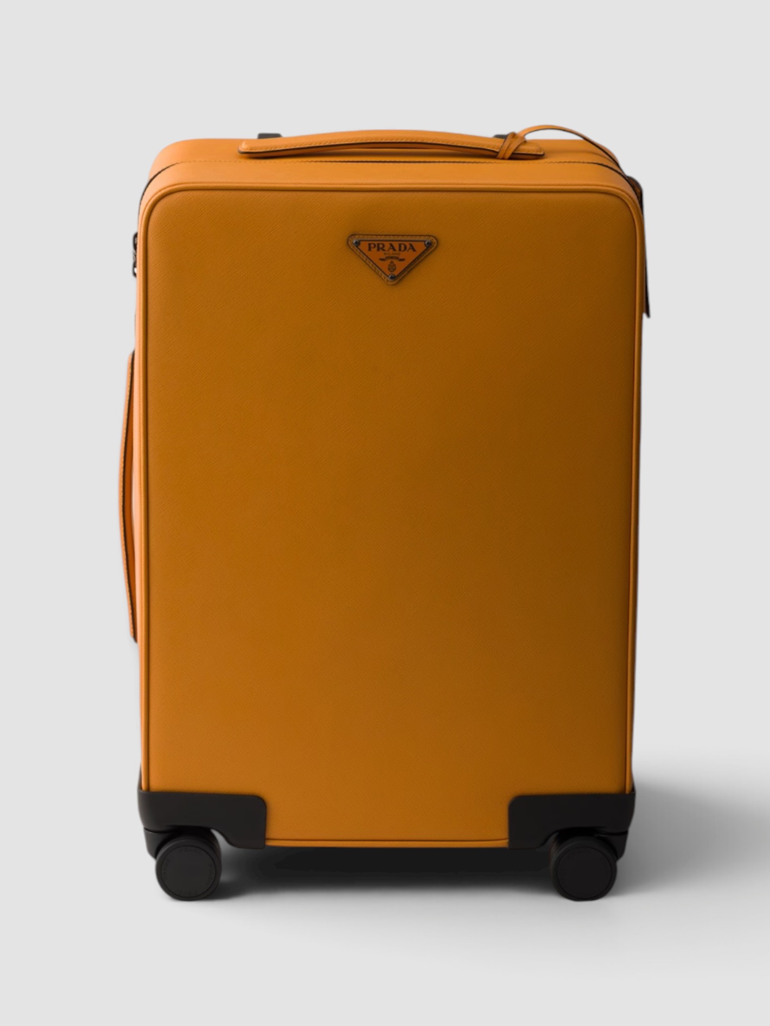 Prada Saffiano Leather Trolley in amber.