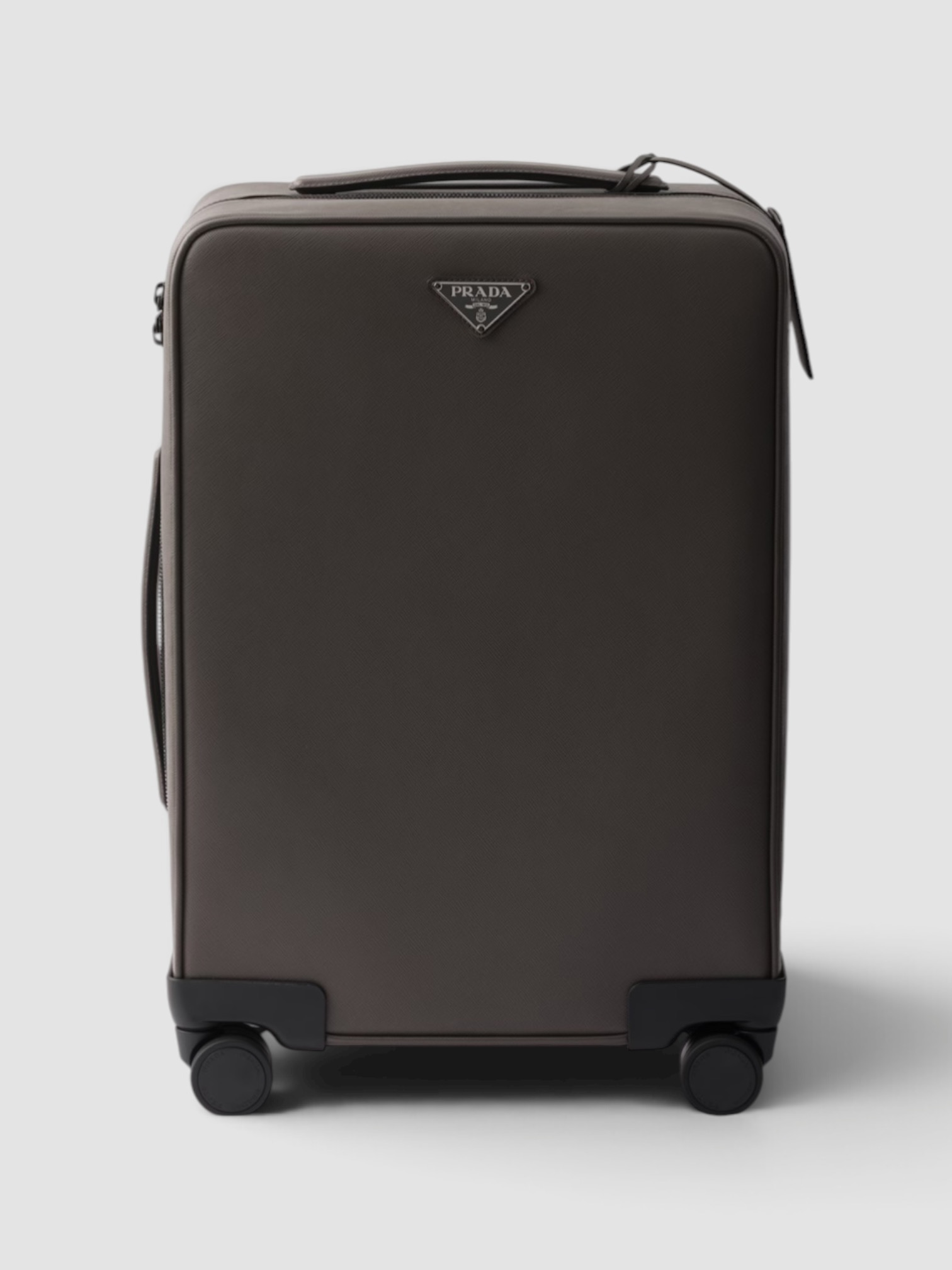 Prada Saffiano Leather Trolley in bamboo/cork beige.