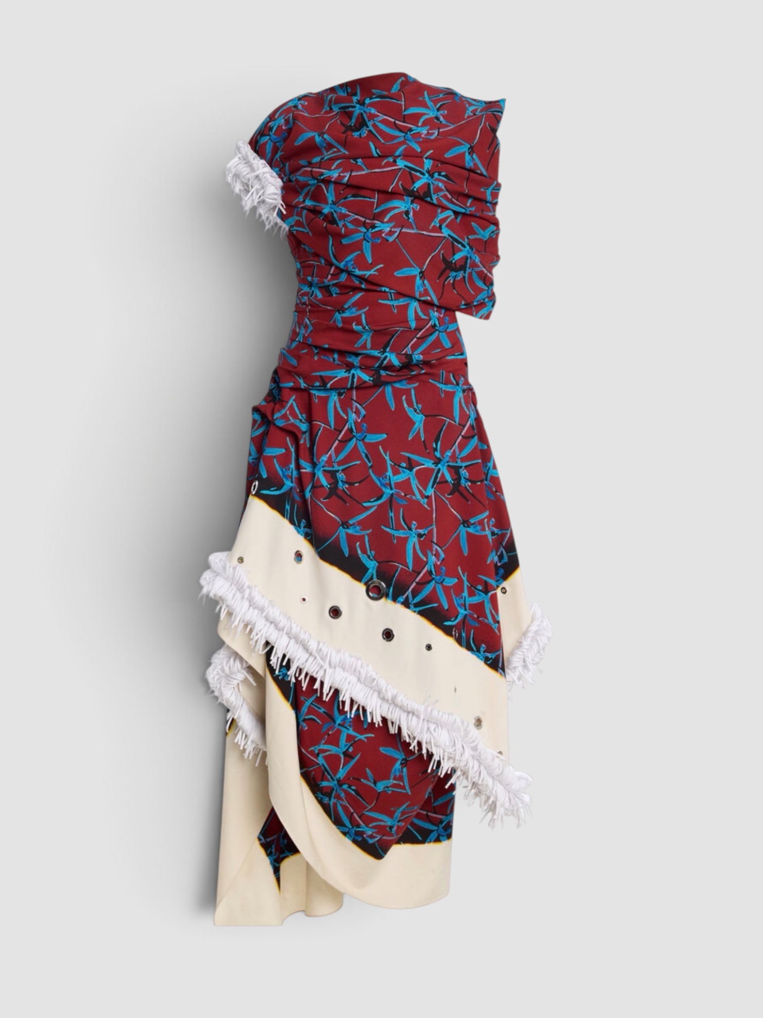 Proenza Schouler Bodine Asymmetrical Printed Stretch-Cady Midi Dress. Styled by Sharon Lombardo for FDV Concierge.