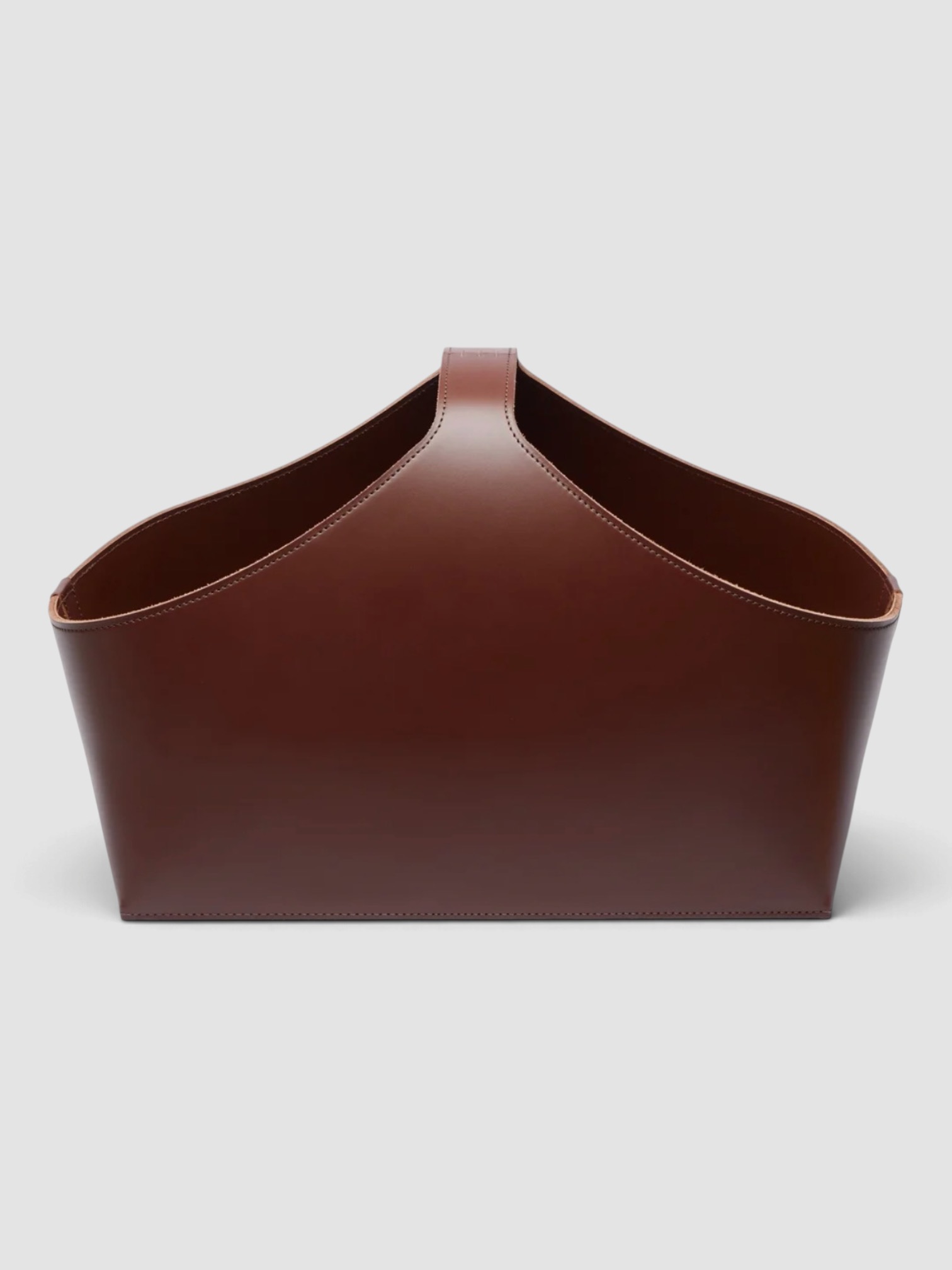 Rabitti 1969 Arco Leather Basket in brown.