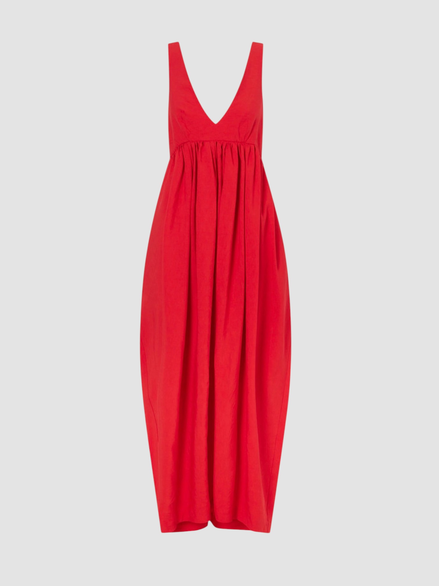 Róhe Woven Midi Dress in red. Styled by Sharon Lombardo for FDV Concierge.