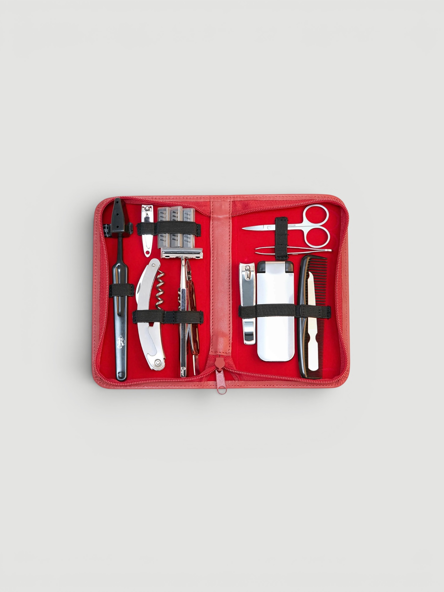 Royce New York Grooming Toiletry Kit in red.