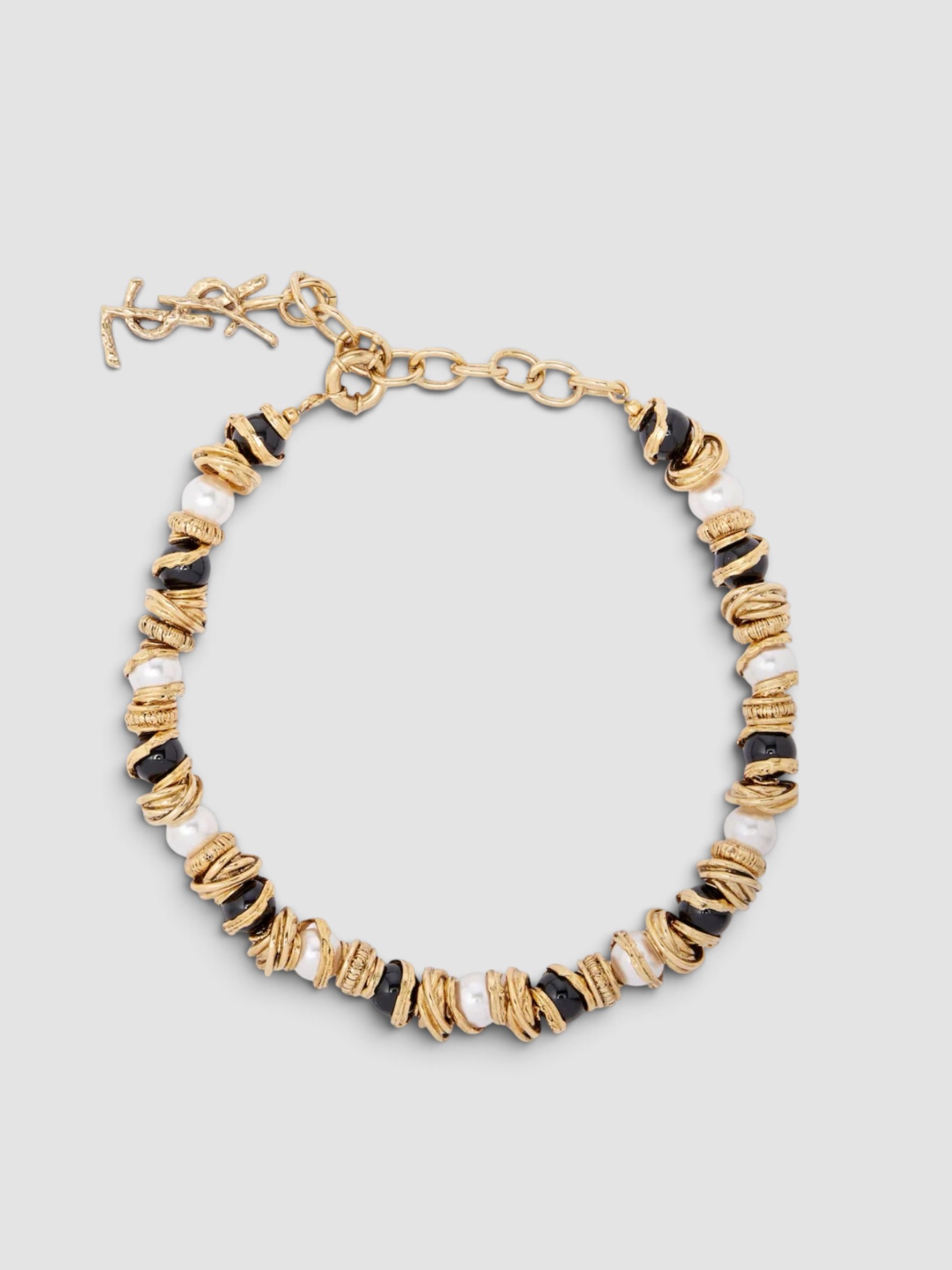 Saint Laurent Loulou Embellished Necklace in multicoloured.