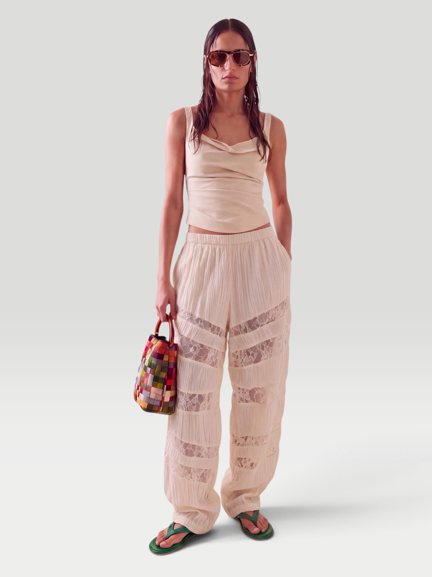 Sea Margaret Cotton Balloon Pants in ivory. Styled by Sharon Lombardo for FDV Concierge.
