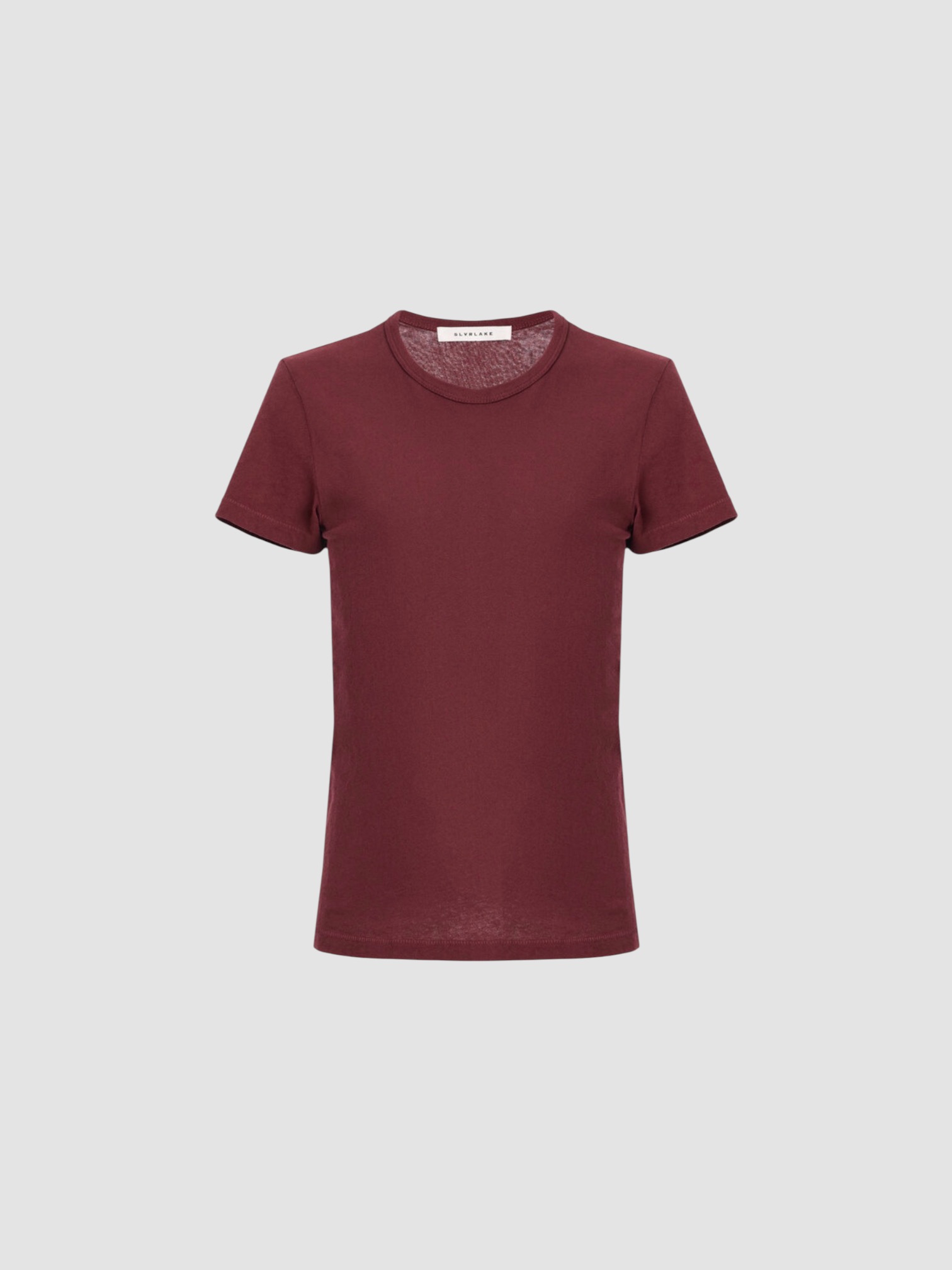 SLVRLAKE Cotton Baby Tee in burgundy. Styled by Sharon Lombardo for FDV Concierge.