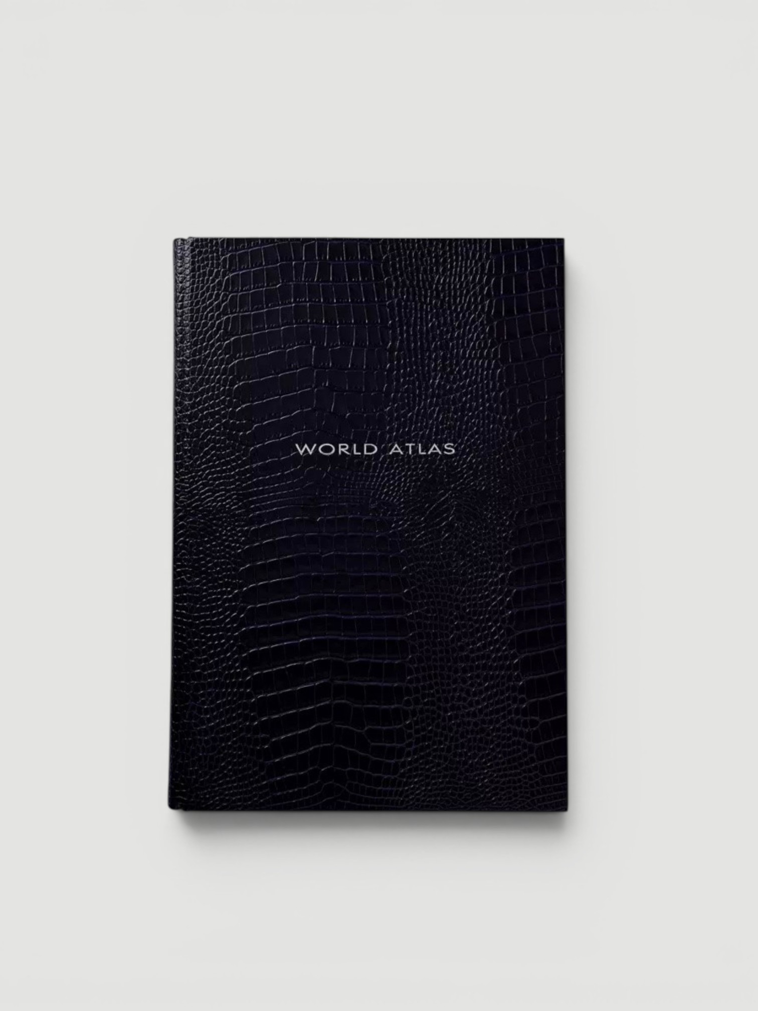 Smythson Large Leather World Atlas in navy.