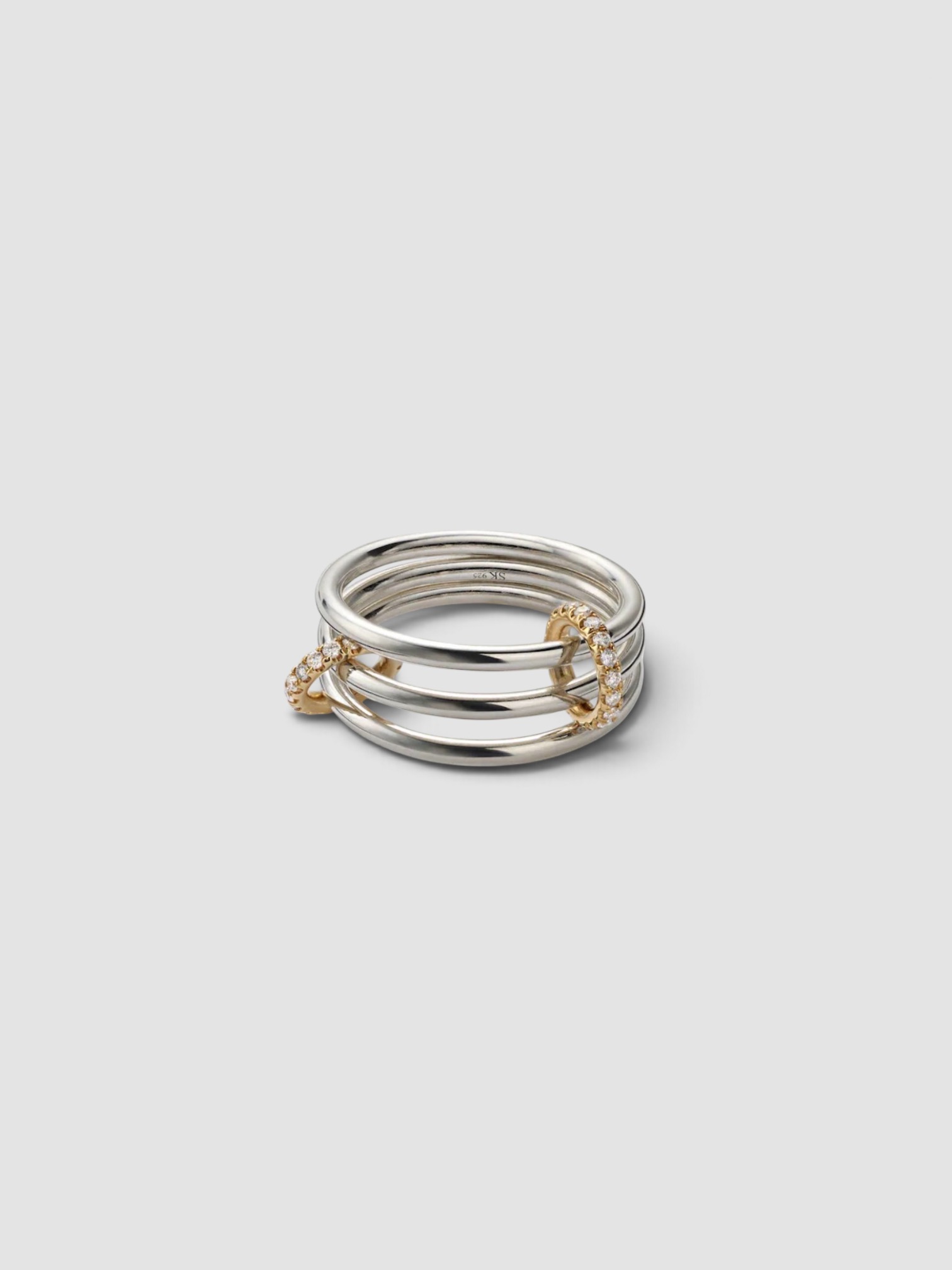 Spinelli Kilcollin Solarium Ring With Diamonds in silver.