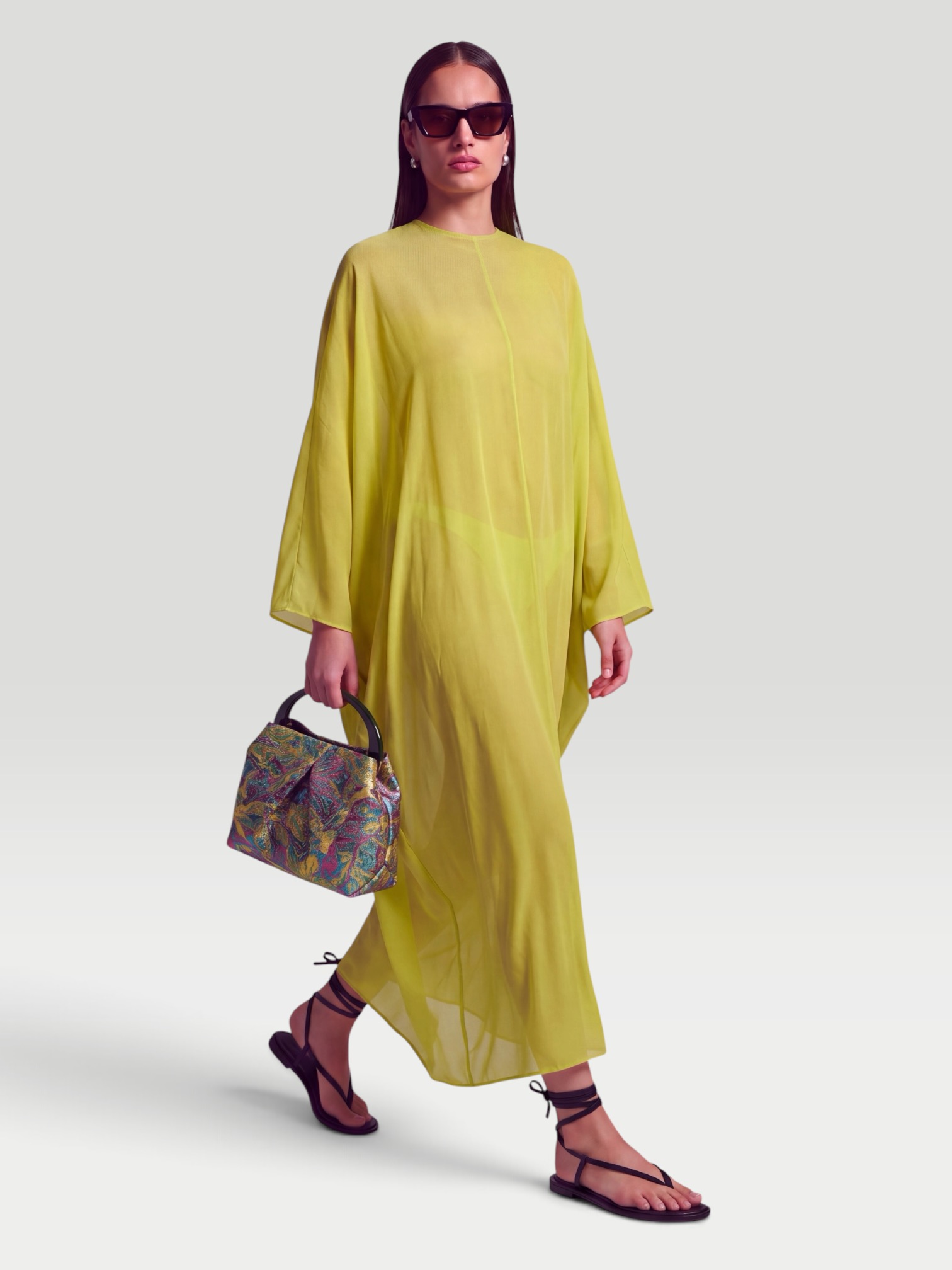 STAUD Nour Dress in citron. Styled by Sharon Lombardo for FDV Concierge.