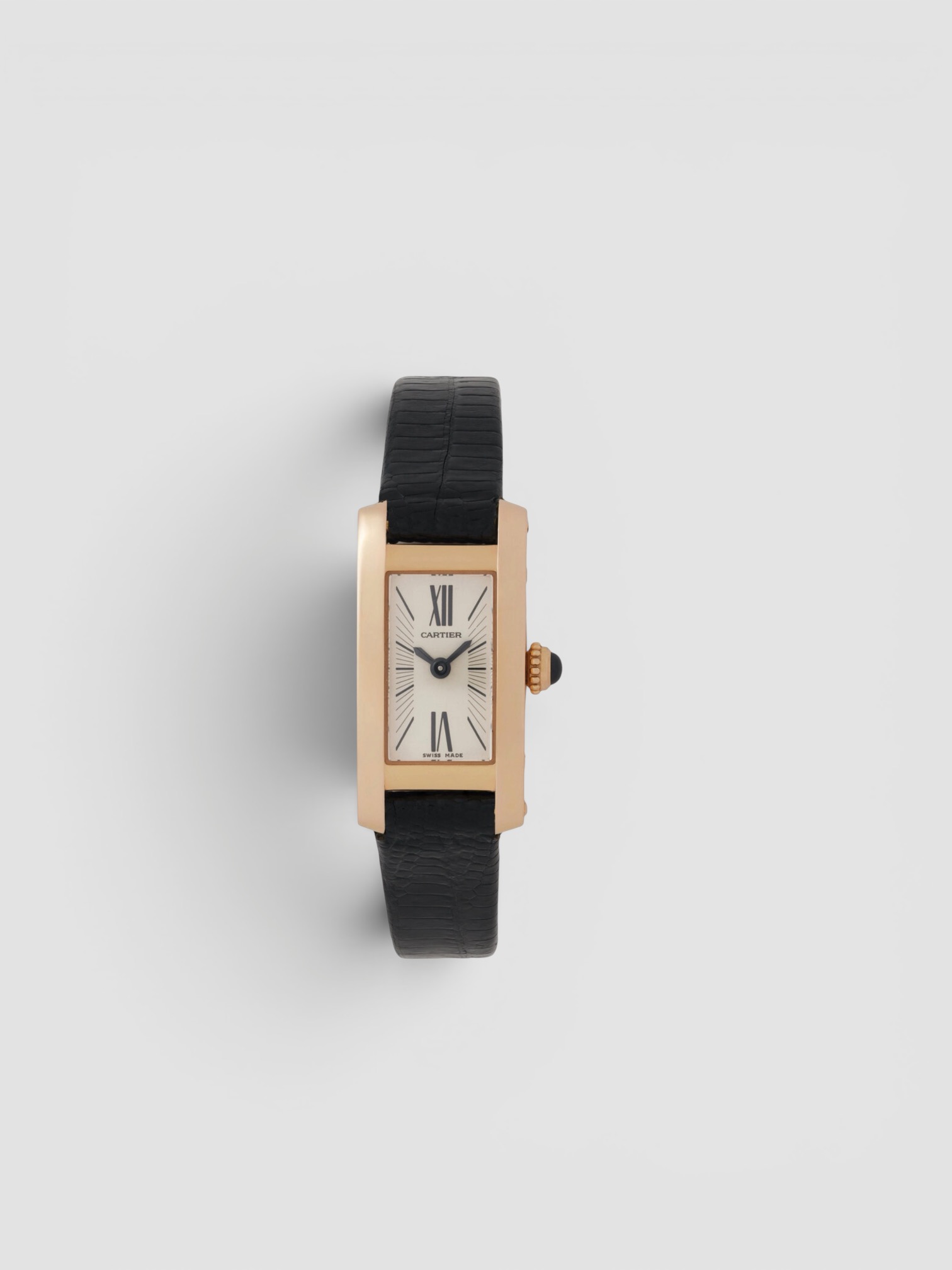 Stephanie Windsor Cartier Lanieres Allongee Vintage Watch in gold.