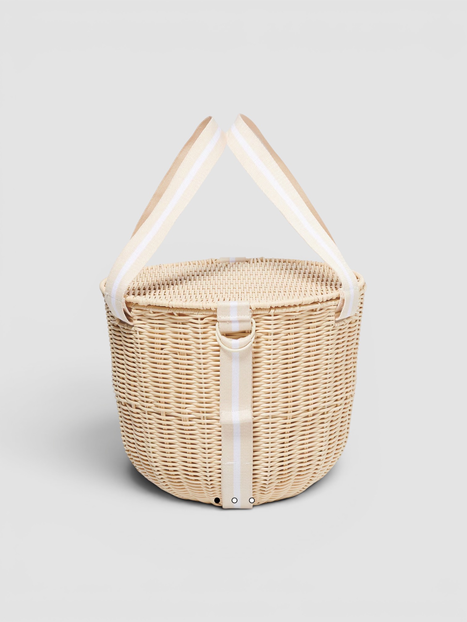 Sunnylife Round Picnic Cooler Basket Le Weekend in natural.