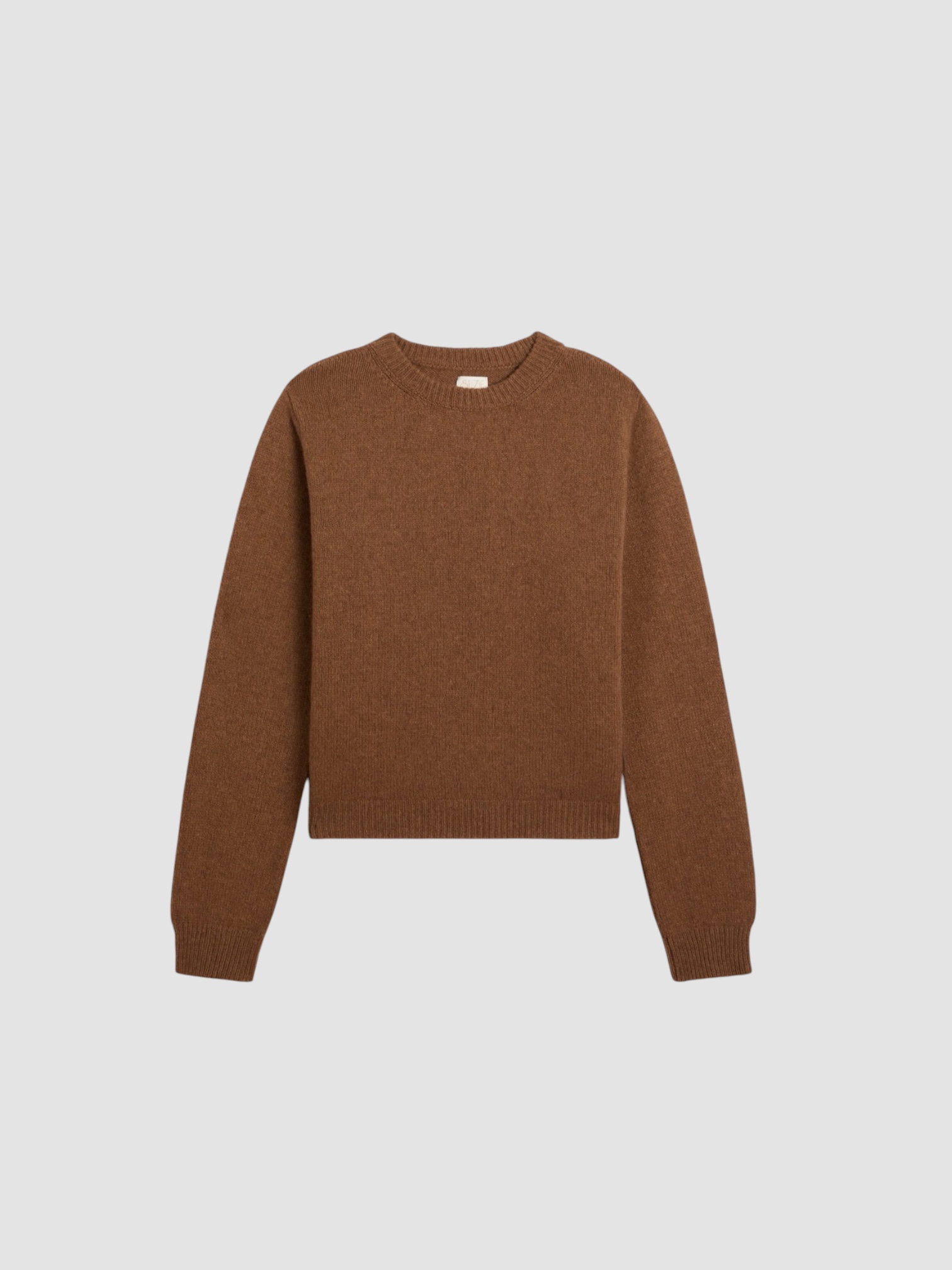 Suzie Kondi Kismet Cashmere Sweater in brown, worn with Suzie Kondi Kalamata Cashmere Pant, Phoebe Philo Pot Cabas Suede and Leather Tote Bag, Phoebe Philo Suede Slides, Spinelli Kilcollin Gravity Chain Necklace. Styled by Sharon Lombardo for FDV Concierge.