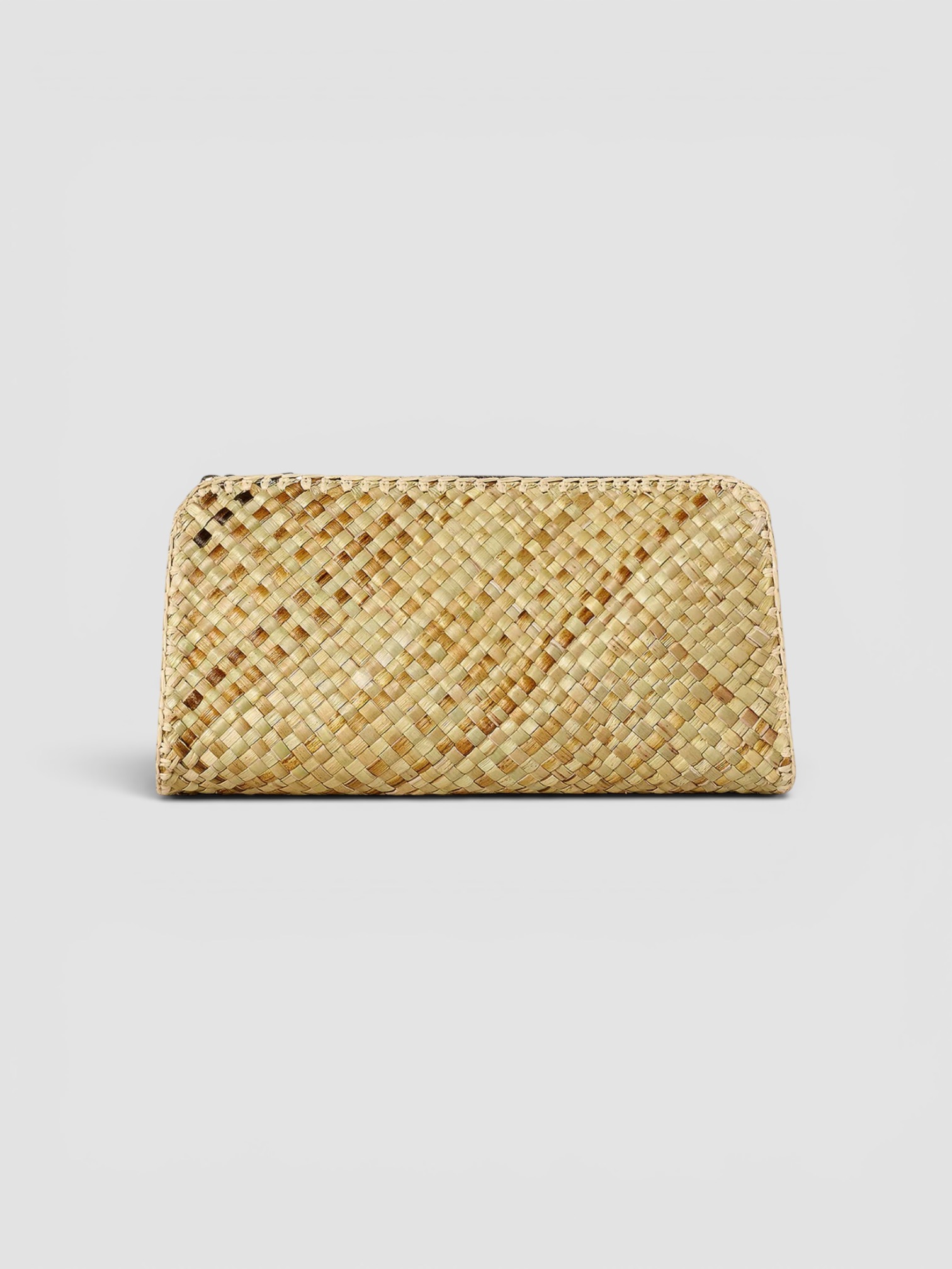 The Row Alla Clutch in natural, worn with HEIRLOME Monica Dress. Styled by Sharon Lombardo for FDV Concierge.