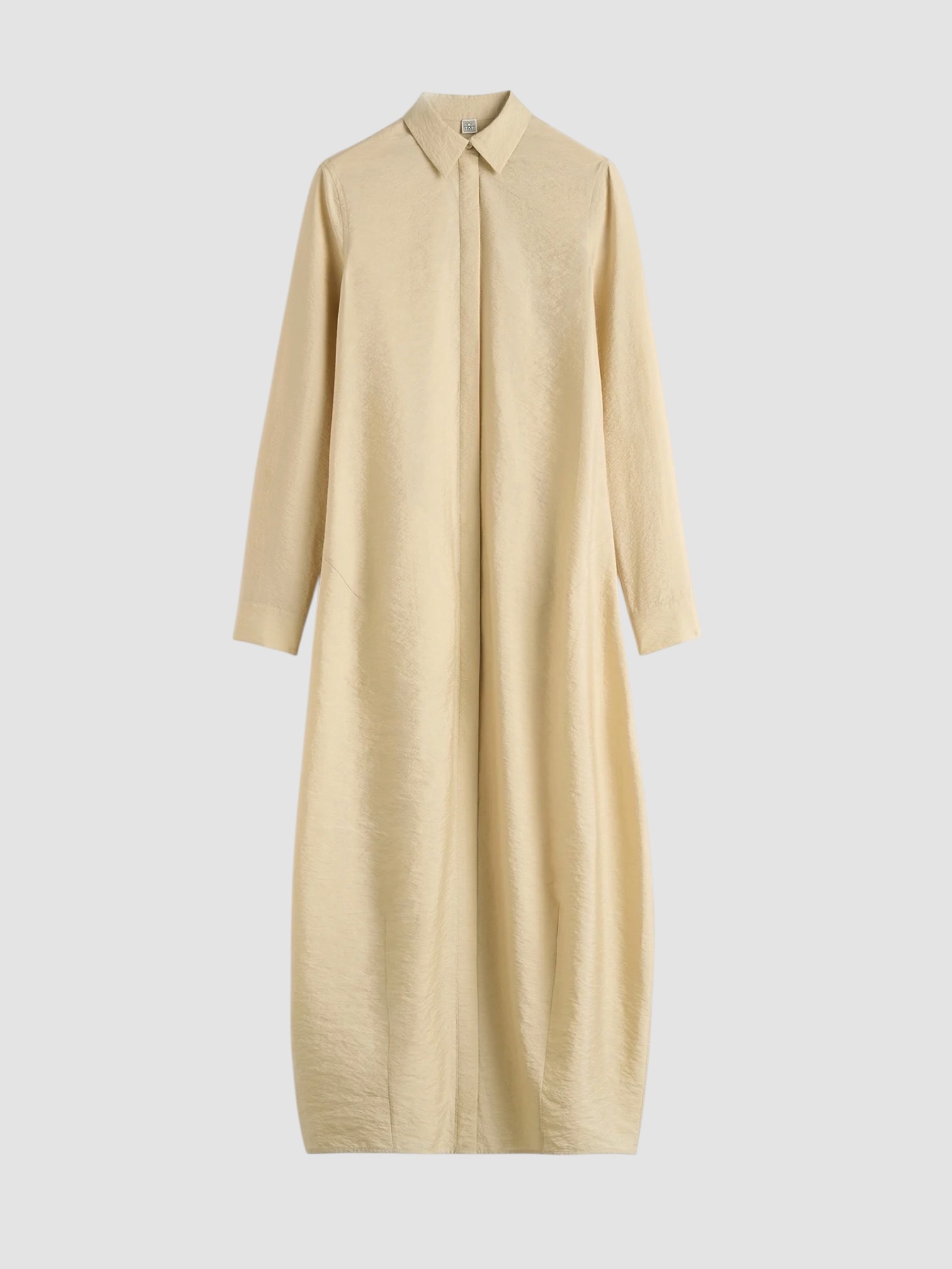 Toteme Parachute Shirtdress in stone. Styled by Sharon Lombardo for FDV Concierge.