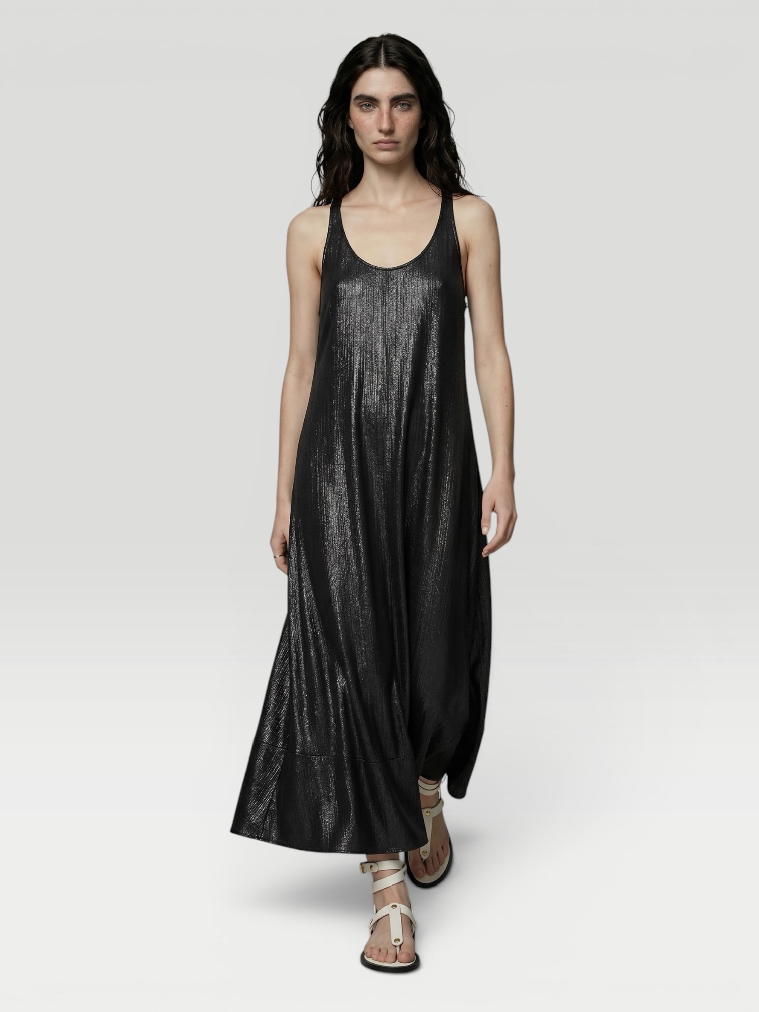 Totême Sculpted Cotton Dress in black.