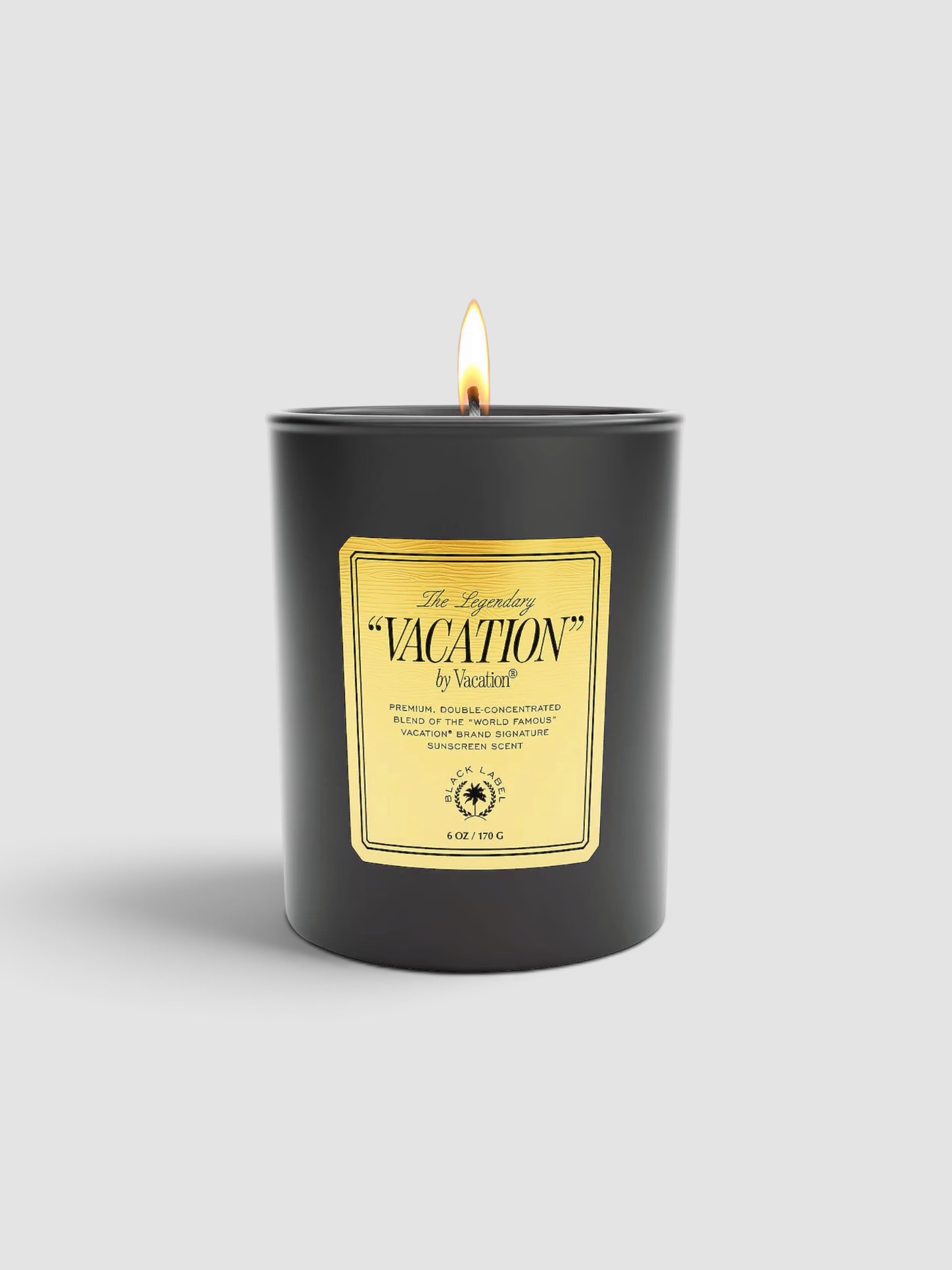 Vacation Black Label Perfumed Candle in black.