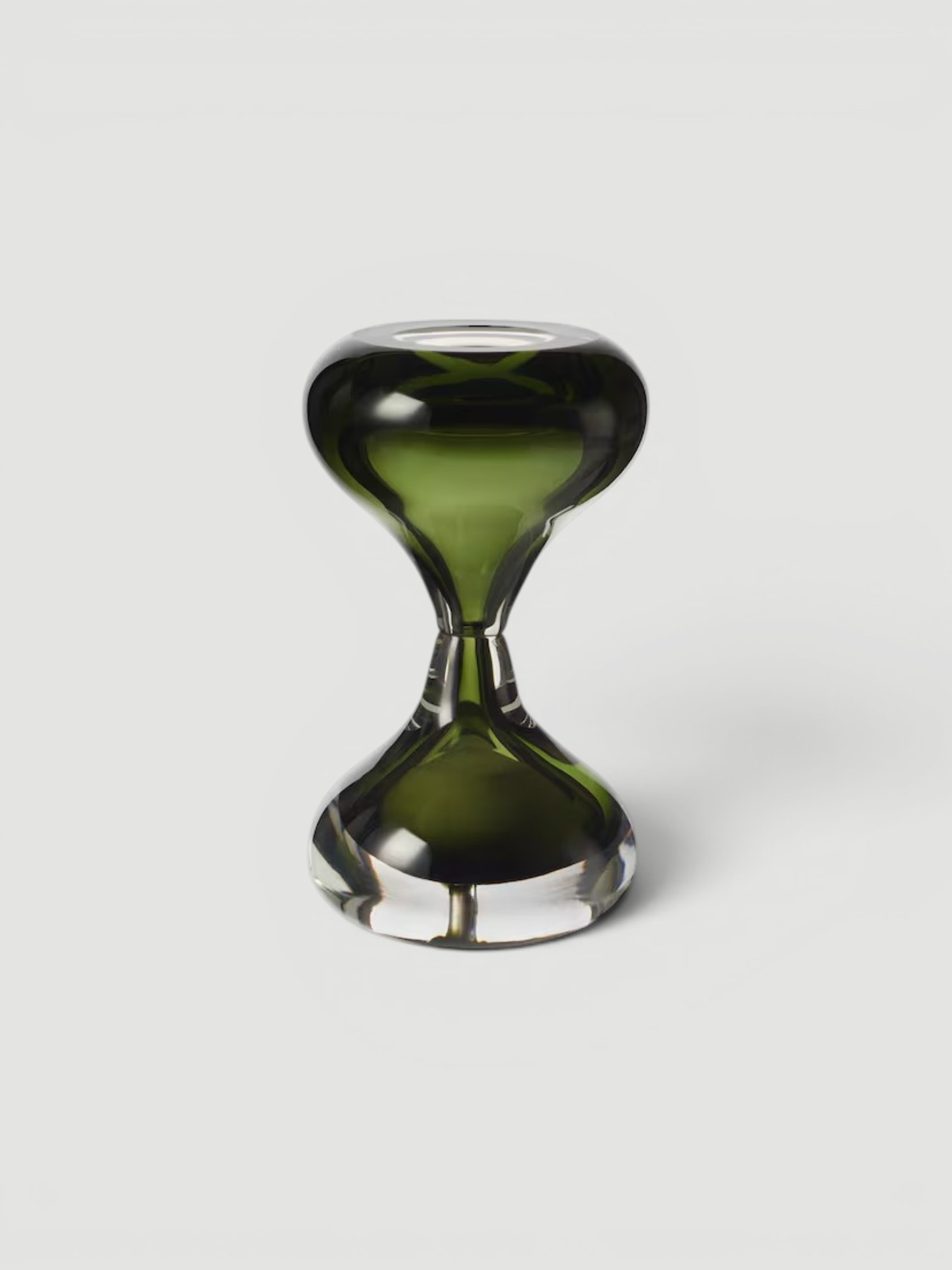 Venini Clessidra Summersa Murano Glass Hourglass in verde mela.