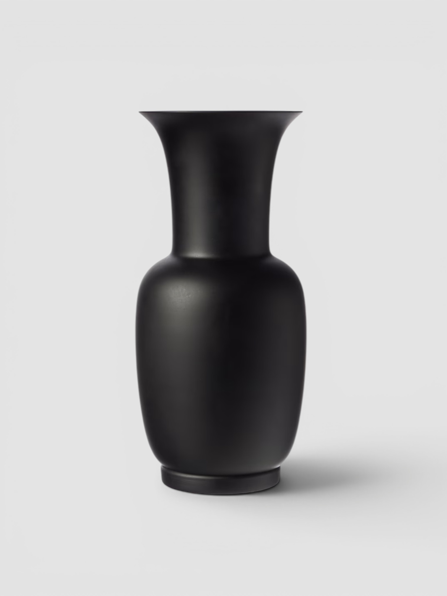 Venini Opalino Murano Glass Vase in black.