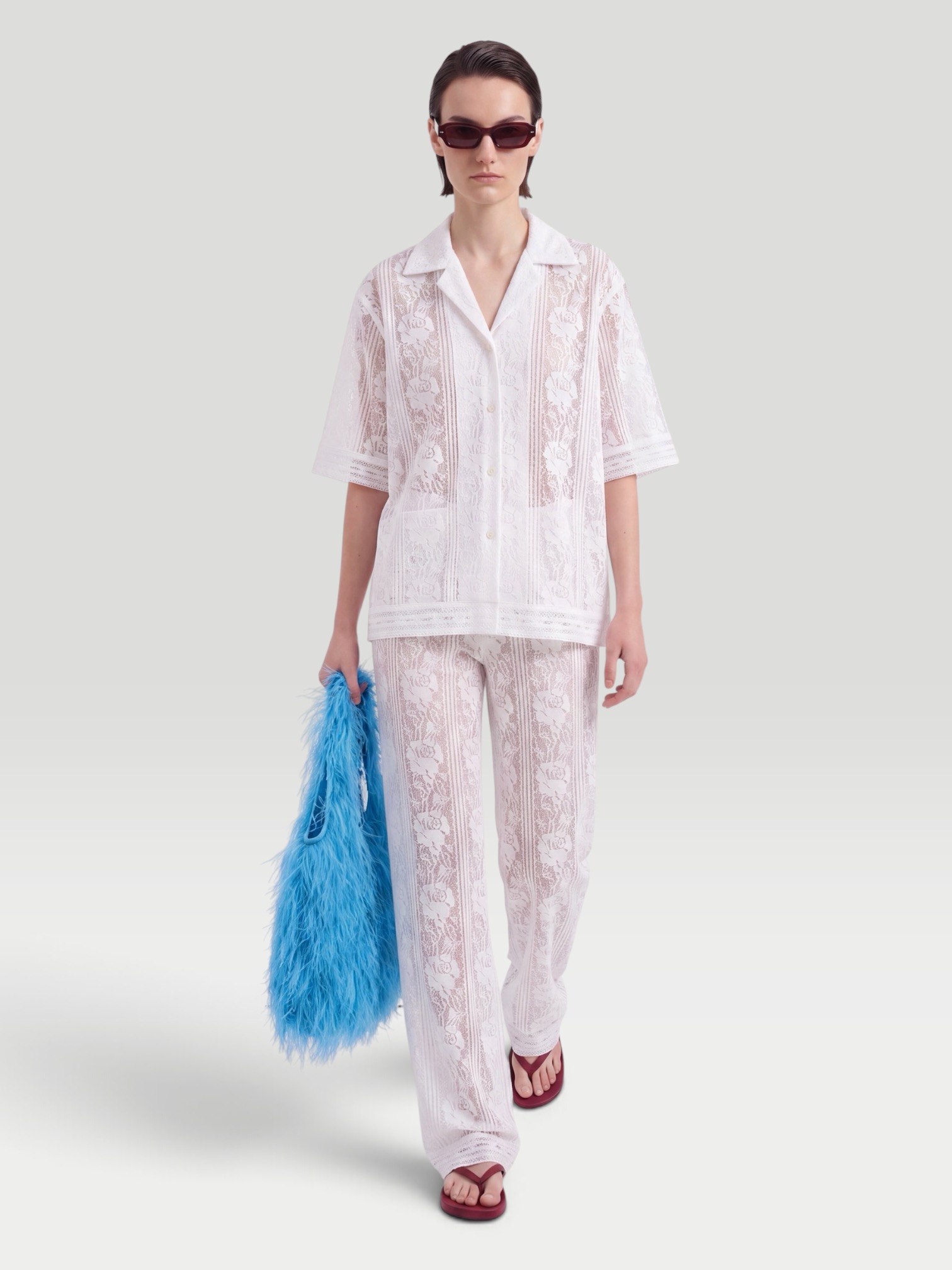 Venroy Cotton Lace Pant in off white. Styled by Sharon Lombardo for FDV Concierge.