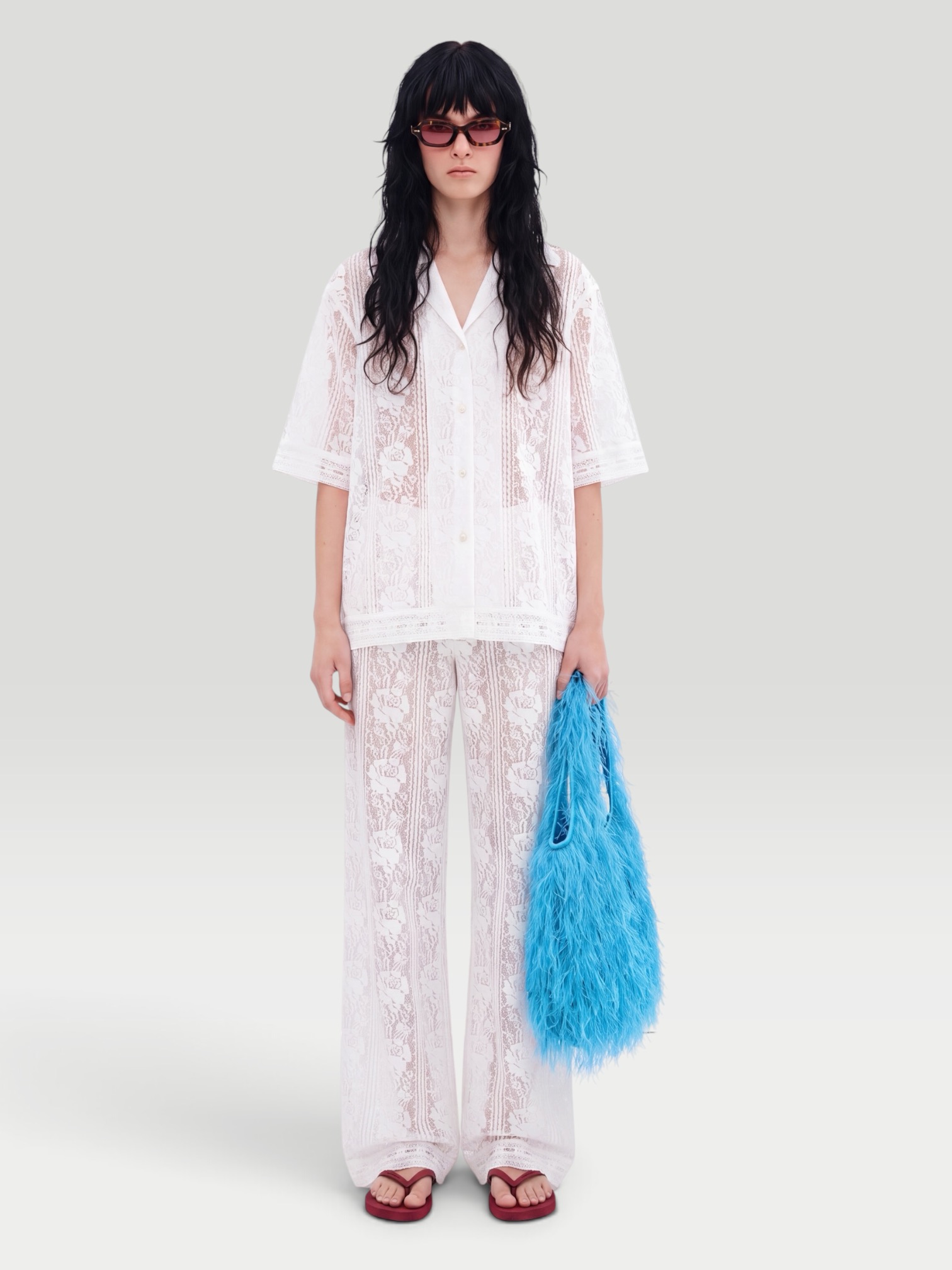 Venroy Cotton Lace Shirt in off white. Styled by Sharon Lombardo for FDV Concierge.