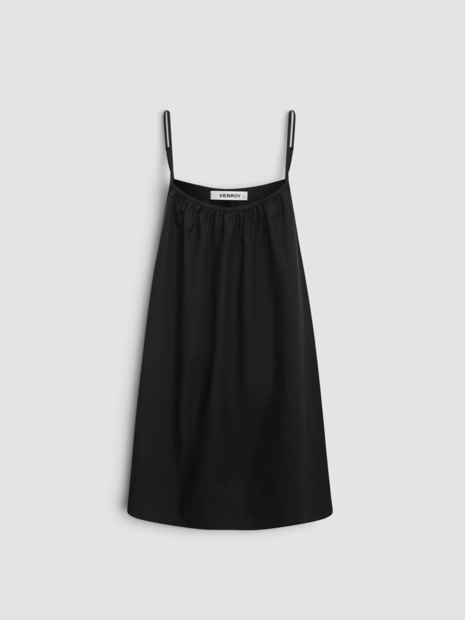 Venroy Cotton Poplin A-Line Mini Dress in black. Styled by Sharon Lombardo for FDV Concierge.