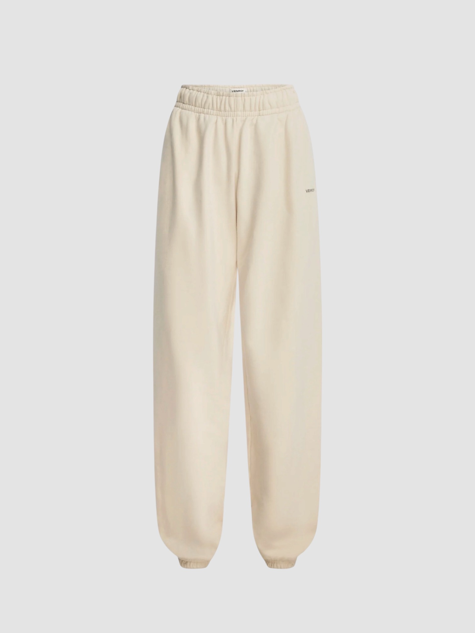 Venroy Fleece Track Pant in cream. Styled by Sharon Lombardo for FDV Concierge.
