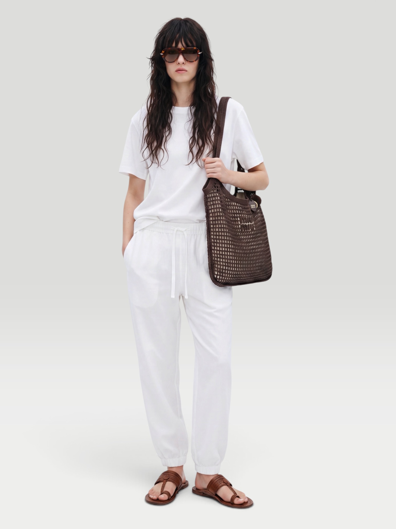 Venroy Fleece Track Pant in cream. Styled by Sharon Lombardo for FDV Concierge.