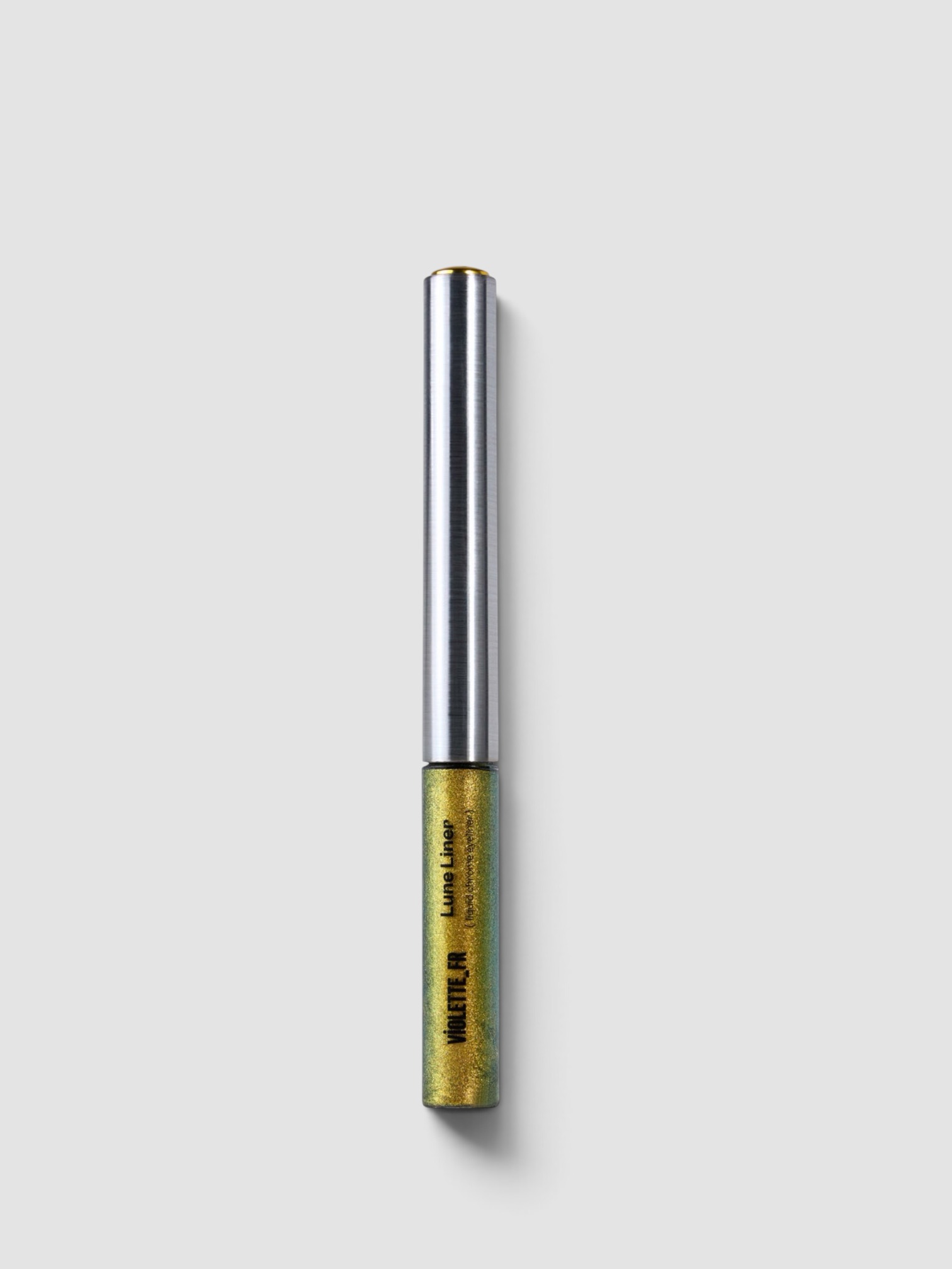 Violette_FR Lune Liner Liquid Chrome Eyeliner in gold-green multichrome shimmer (shade coup de foudre).