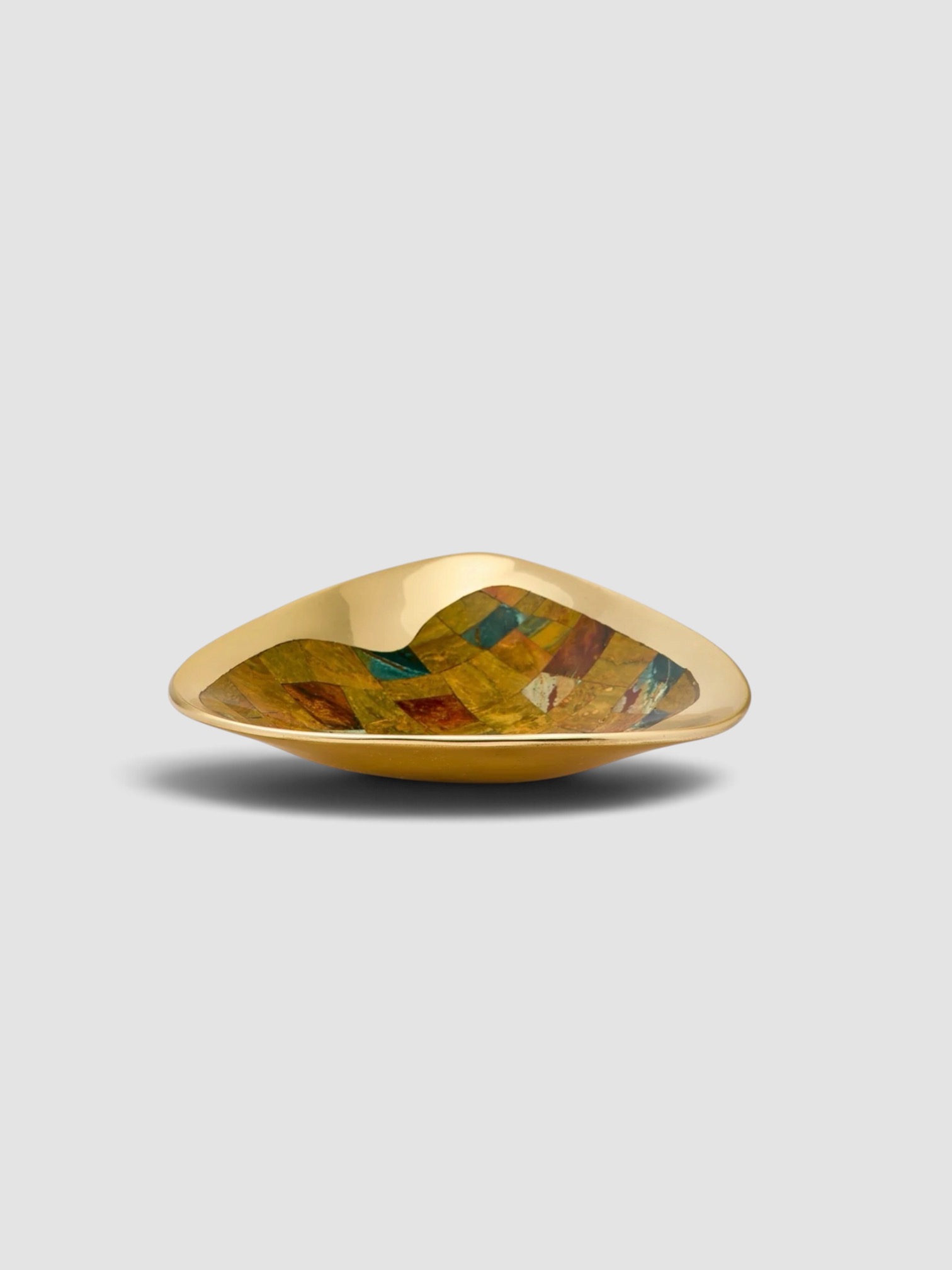 Viya Vista Brass and Semi-Precious Stone Small Bowl in metallics.