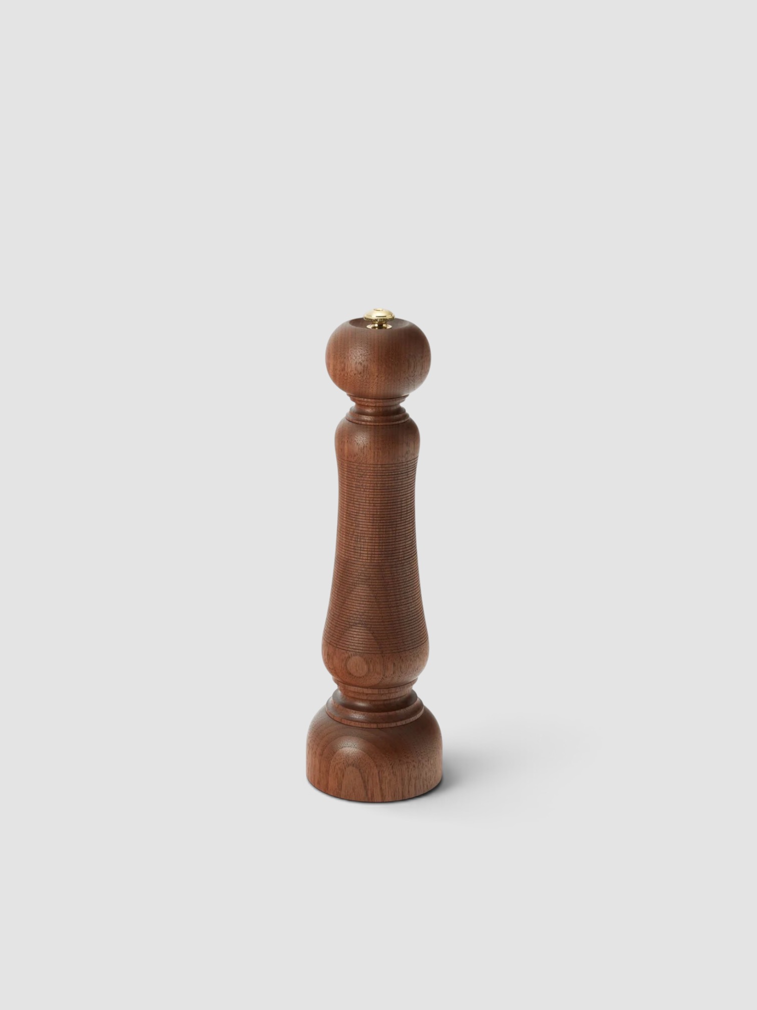 Yamani Woodworks Hand-Turned Wood Pepper Mill (9in/23cm) in brown.
