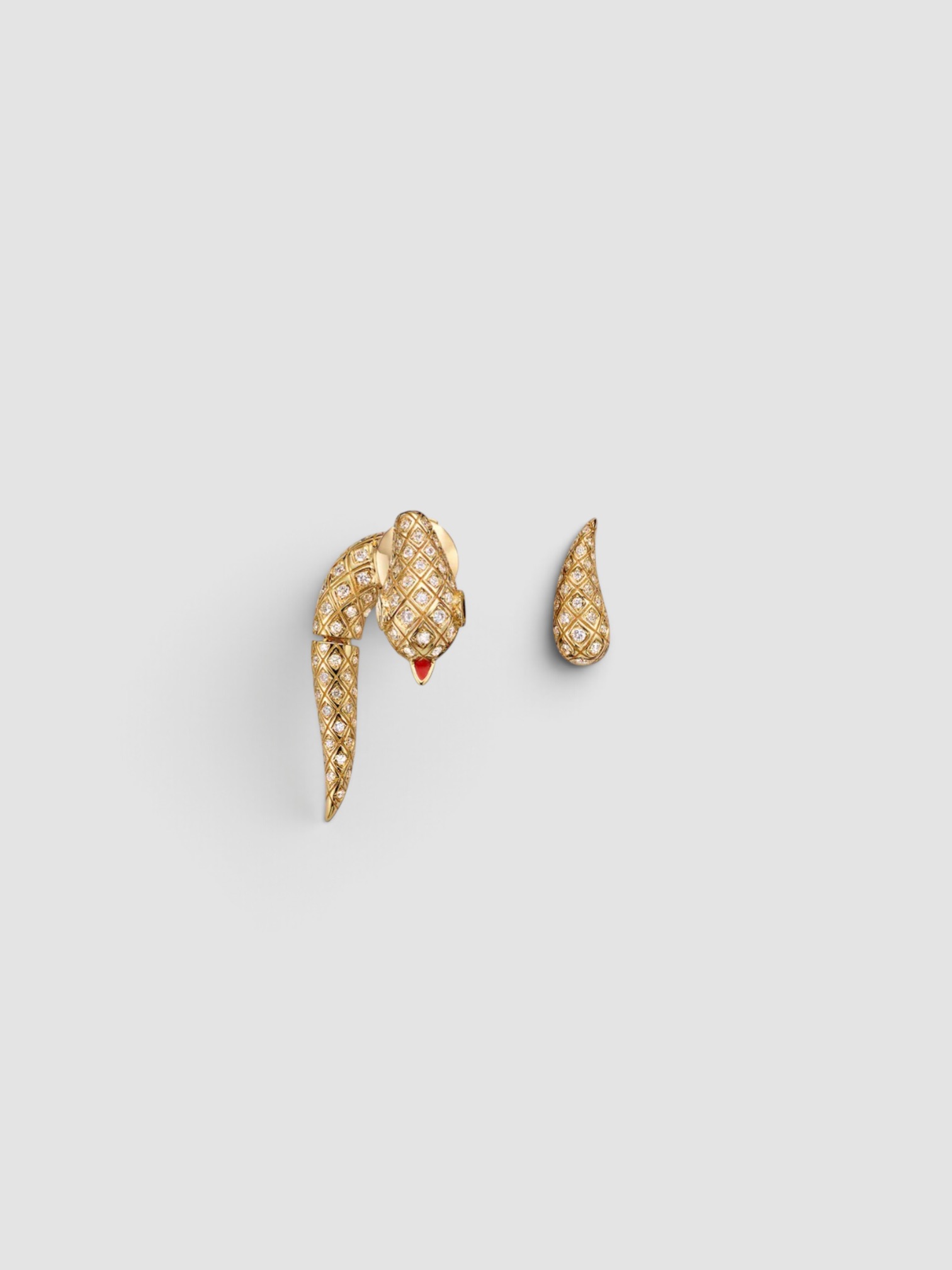 Yvonne Léon Python Earrings in gold.