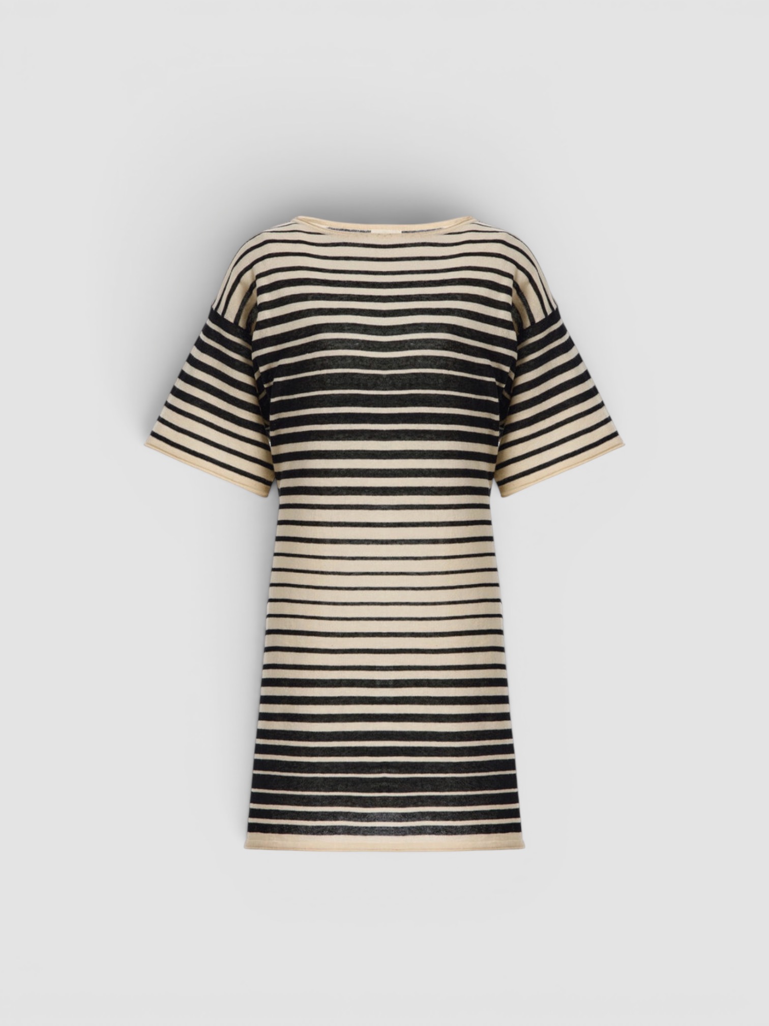Zulu & Zephyr Ombre Striped Knit Mini Dress in black/white. Styled by Sharon Lombardo for FDV Concierge.