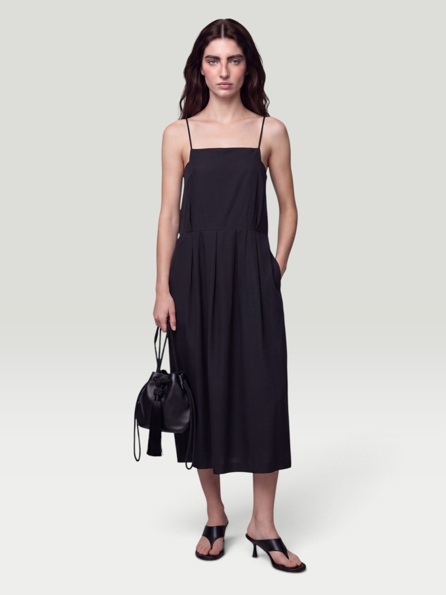 Khaite Adira Dress in black. Styled by Sharon Lombardo for FDV Concierge.